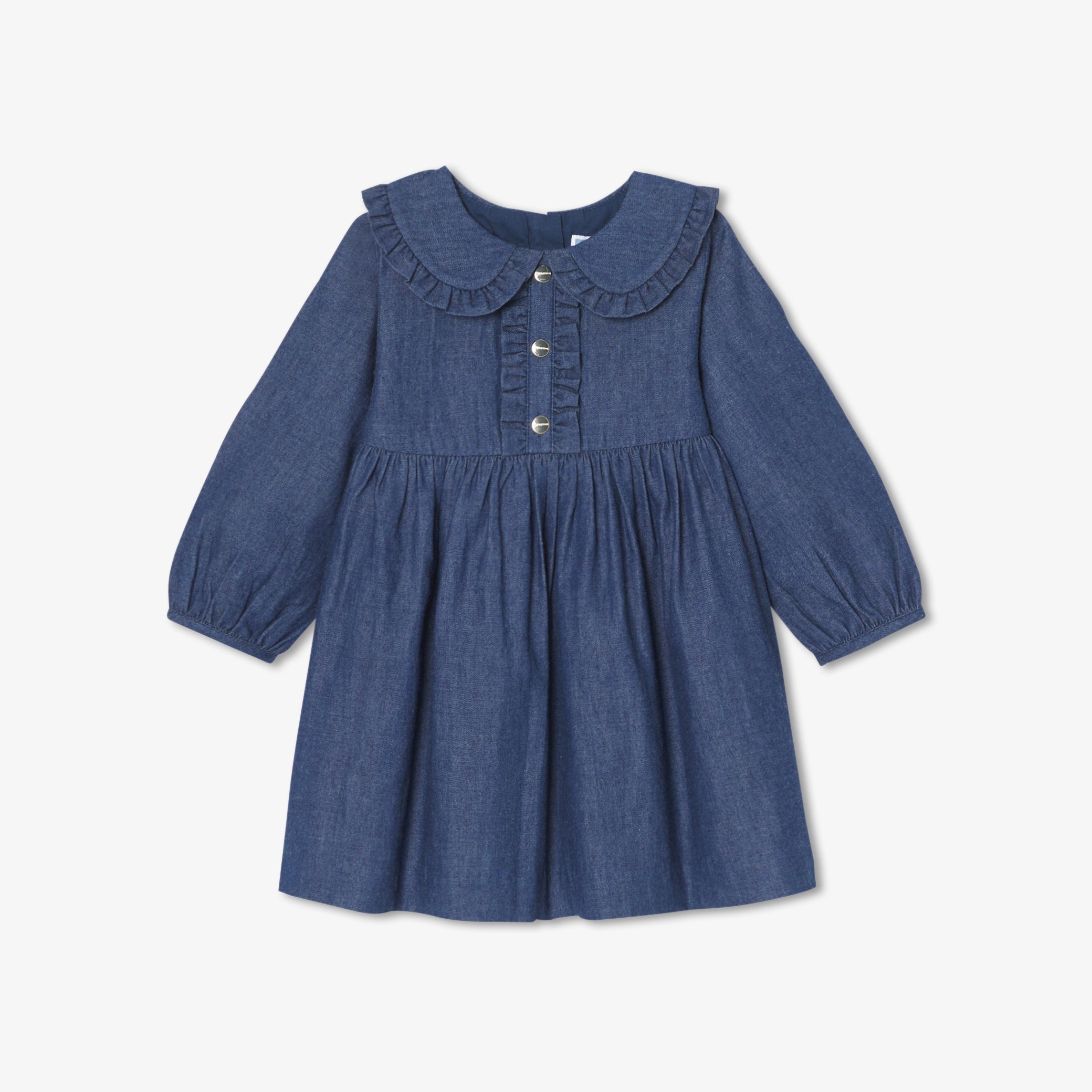 Toddler girl dress in light denim