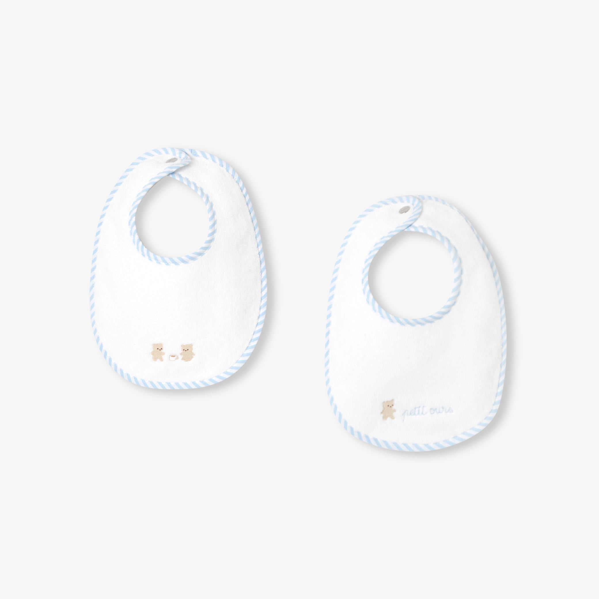 Baby boy set of 2 terry bibs