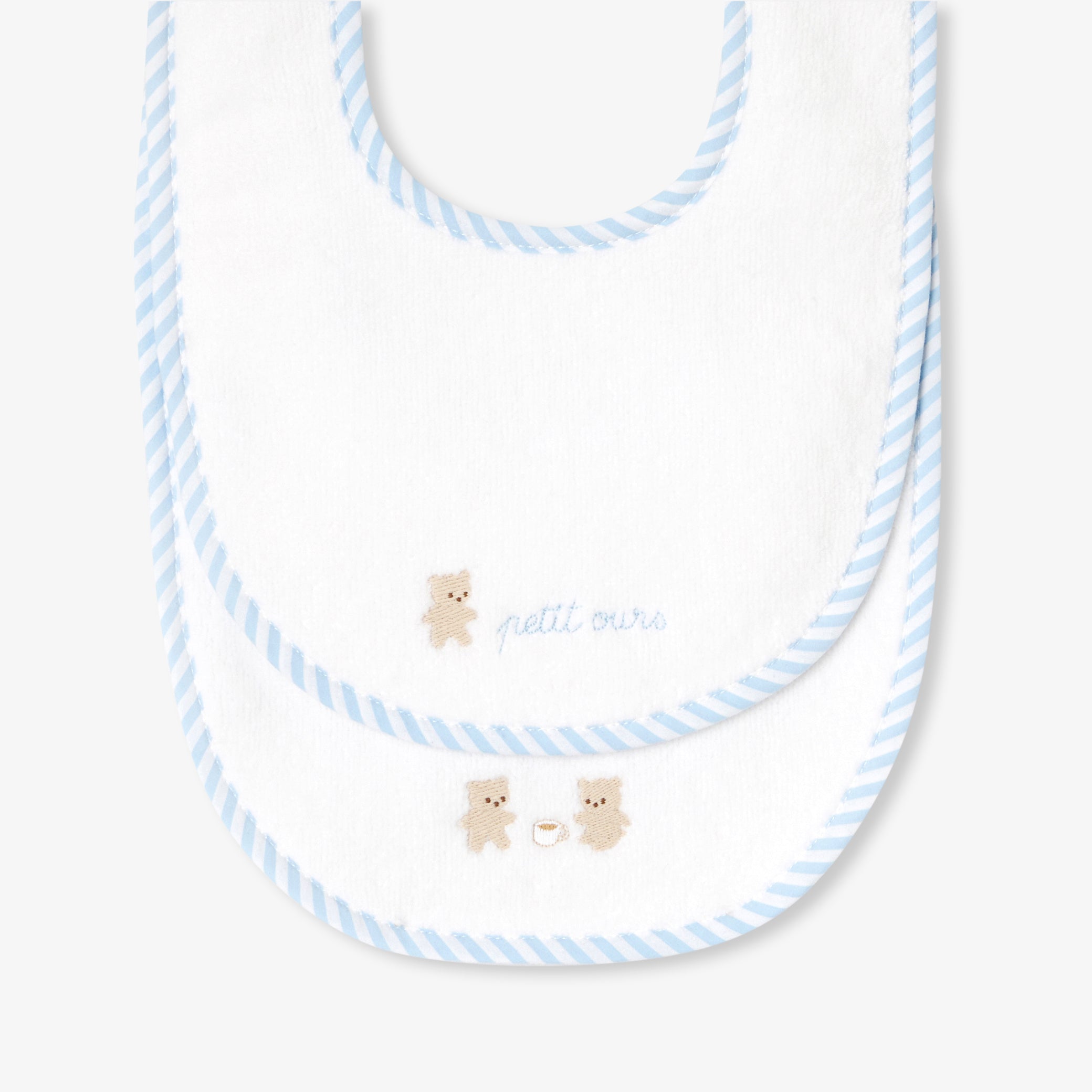 Baby boy set of 2 terry bibs