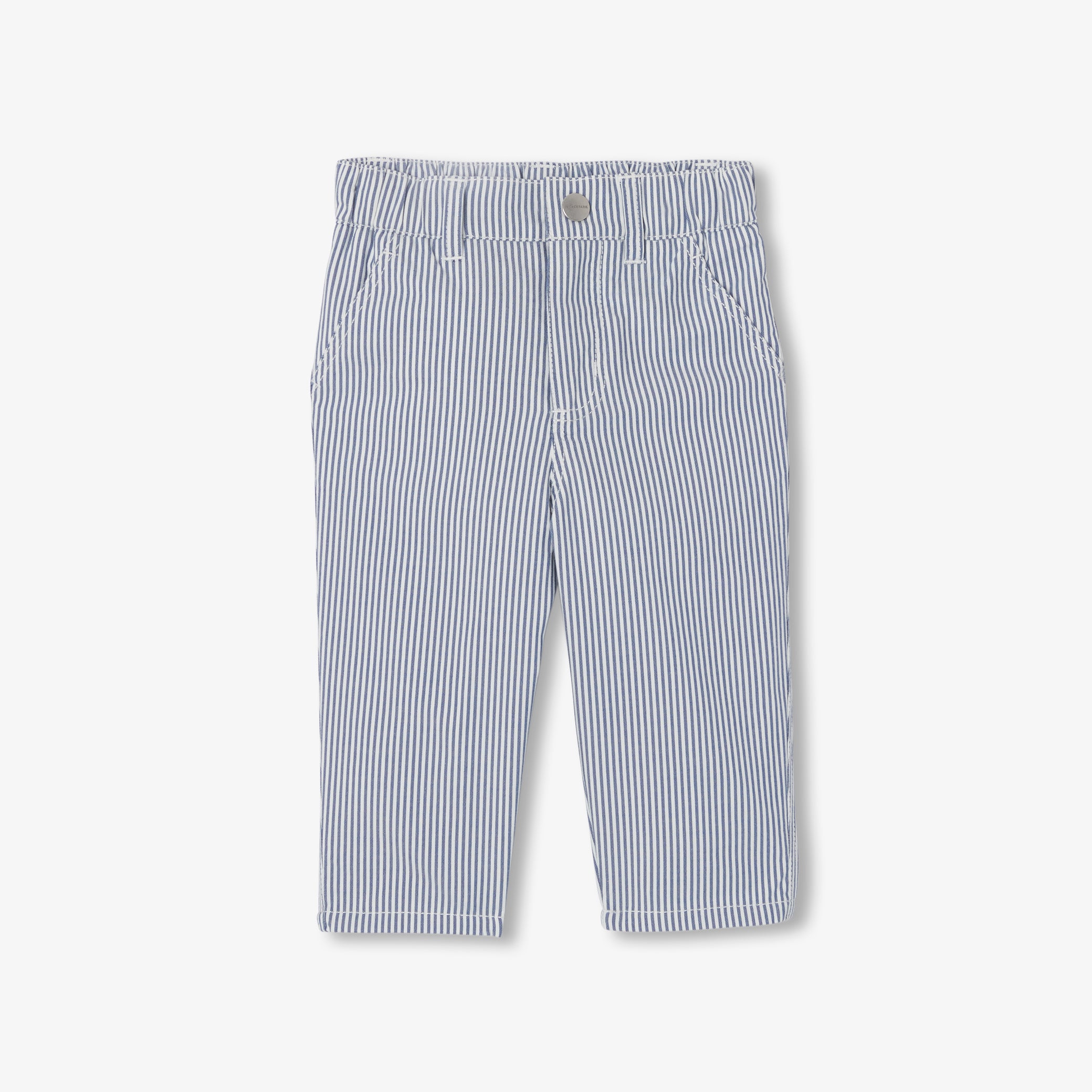 Baby boy trousers in striped twill