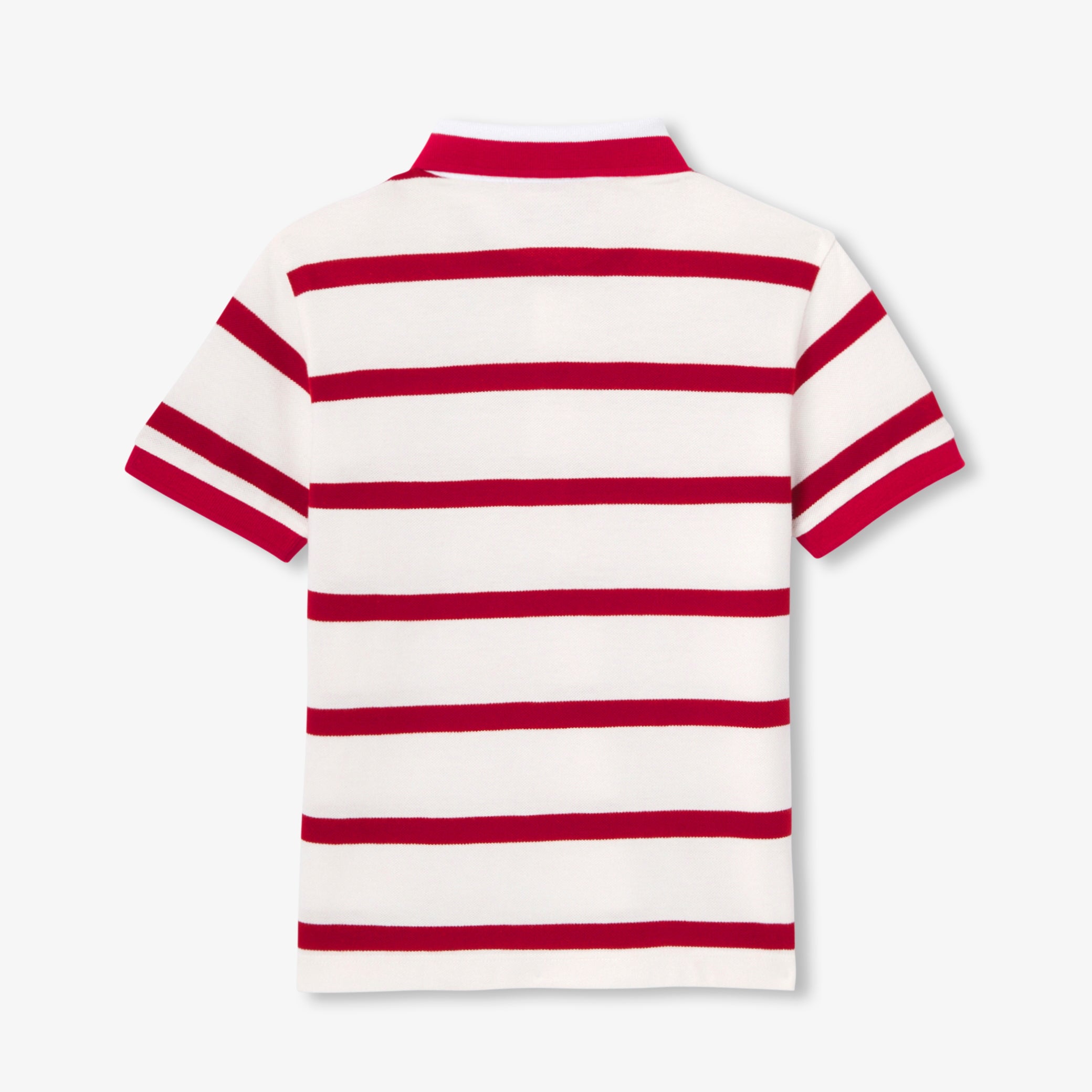Boys' striped cotton piqué polo shirt