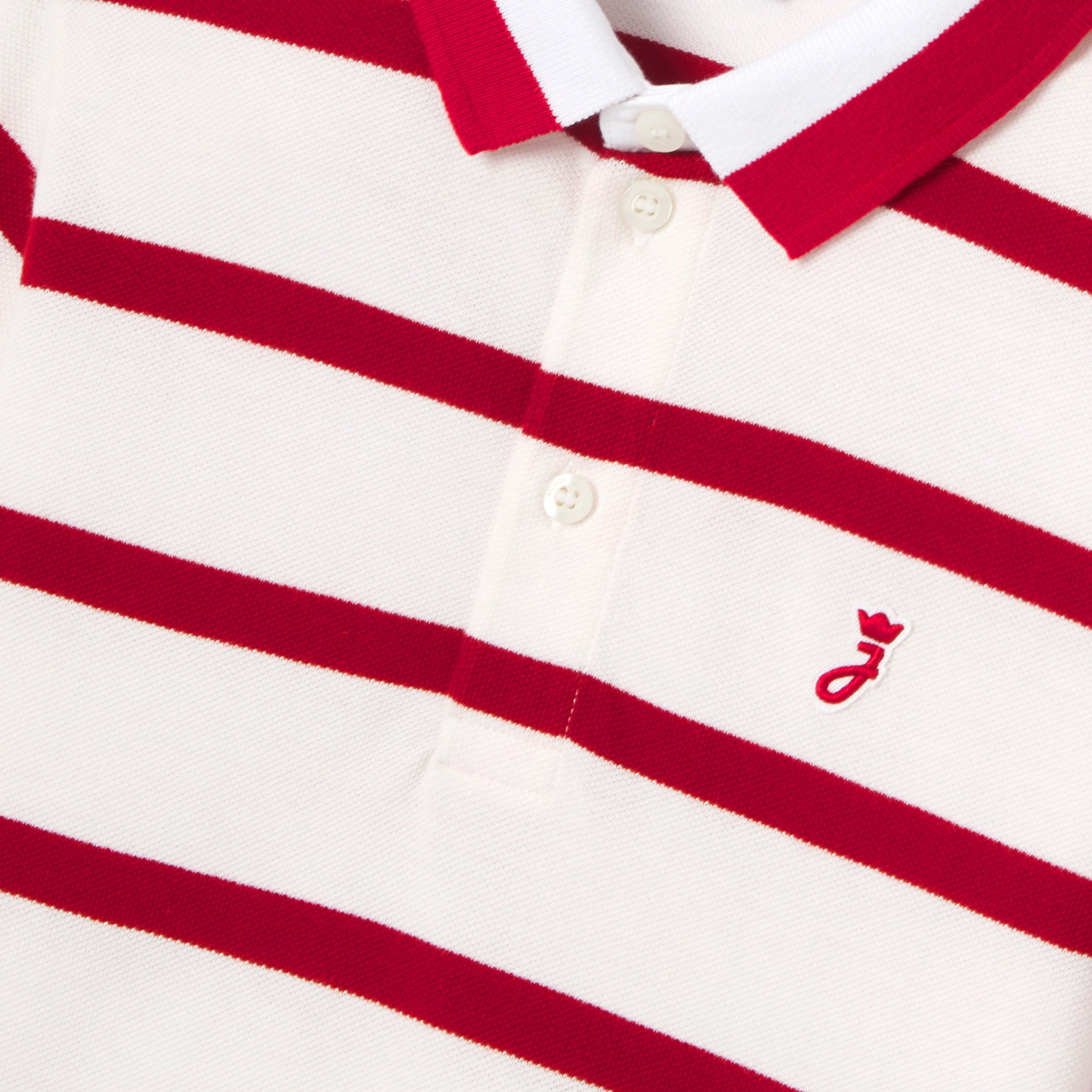 Boys' striped cotton piqué polo shirt
