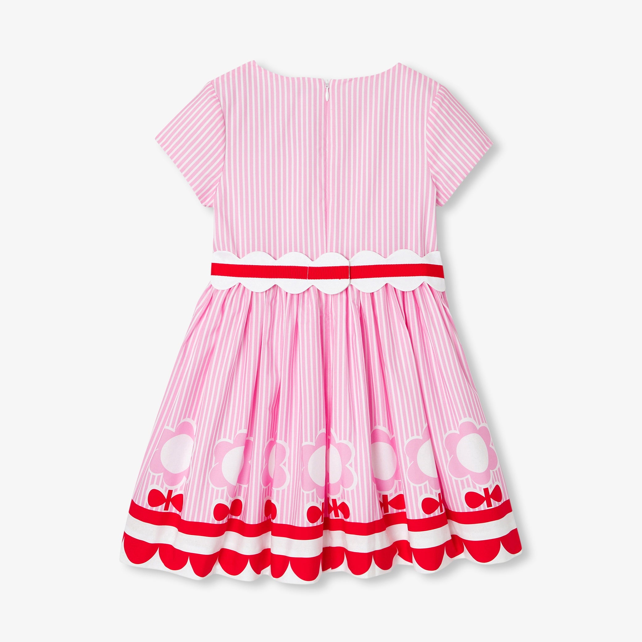 Girls' striped poplin dress