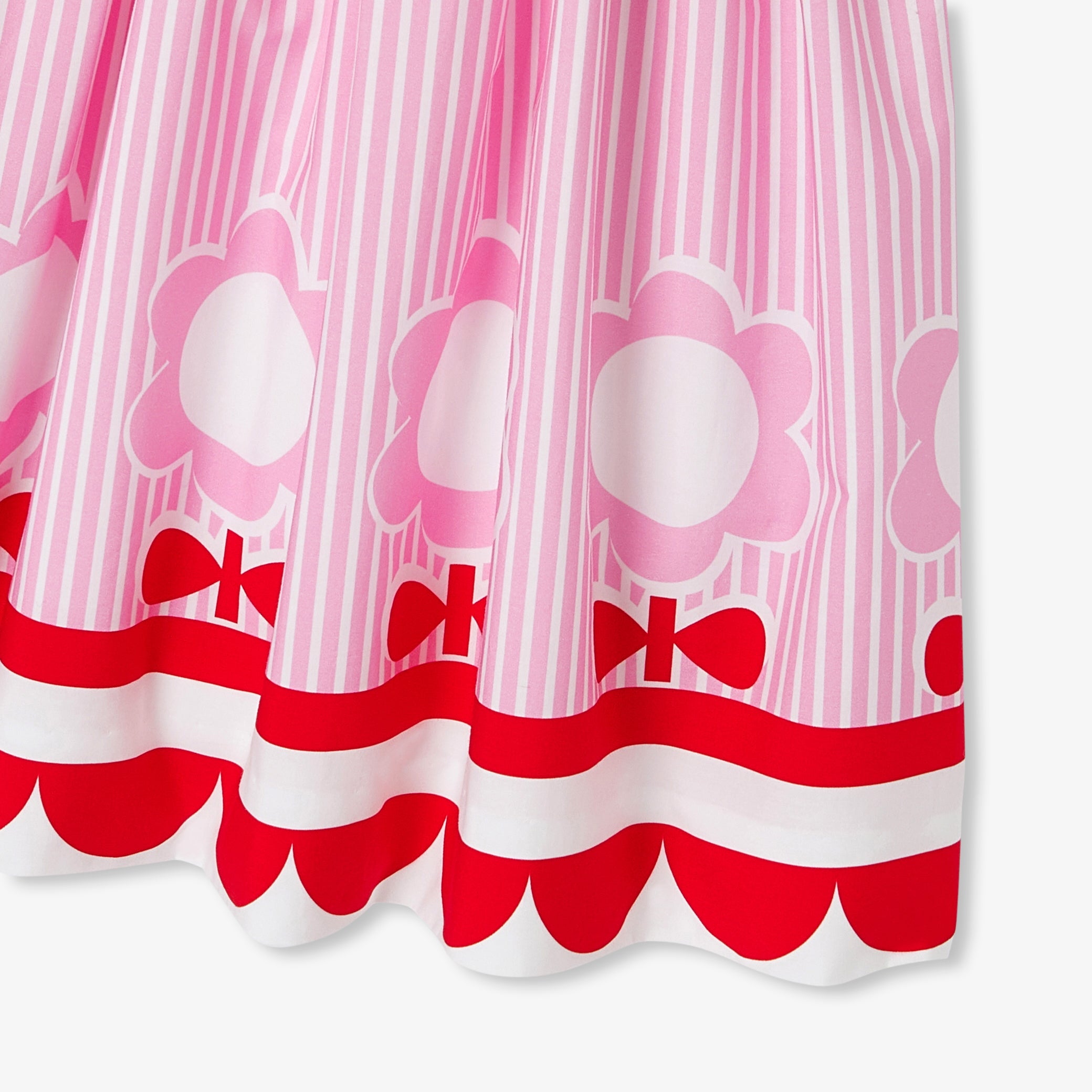 Girls' striped poplin dress
