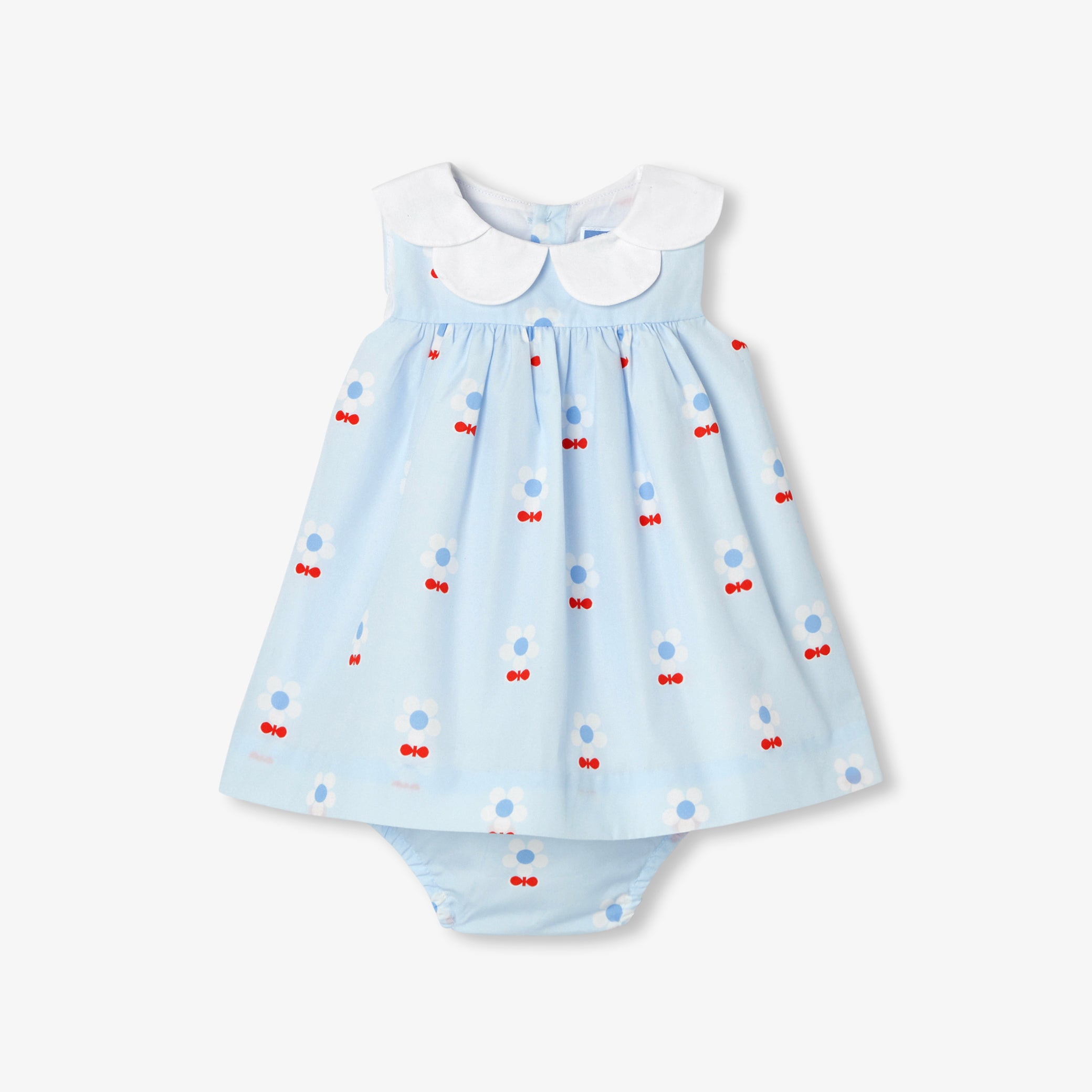 Floral poplin baby girl dress