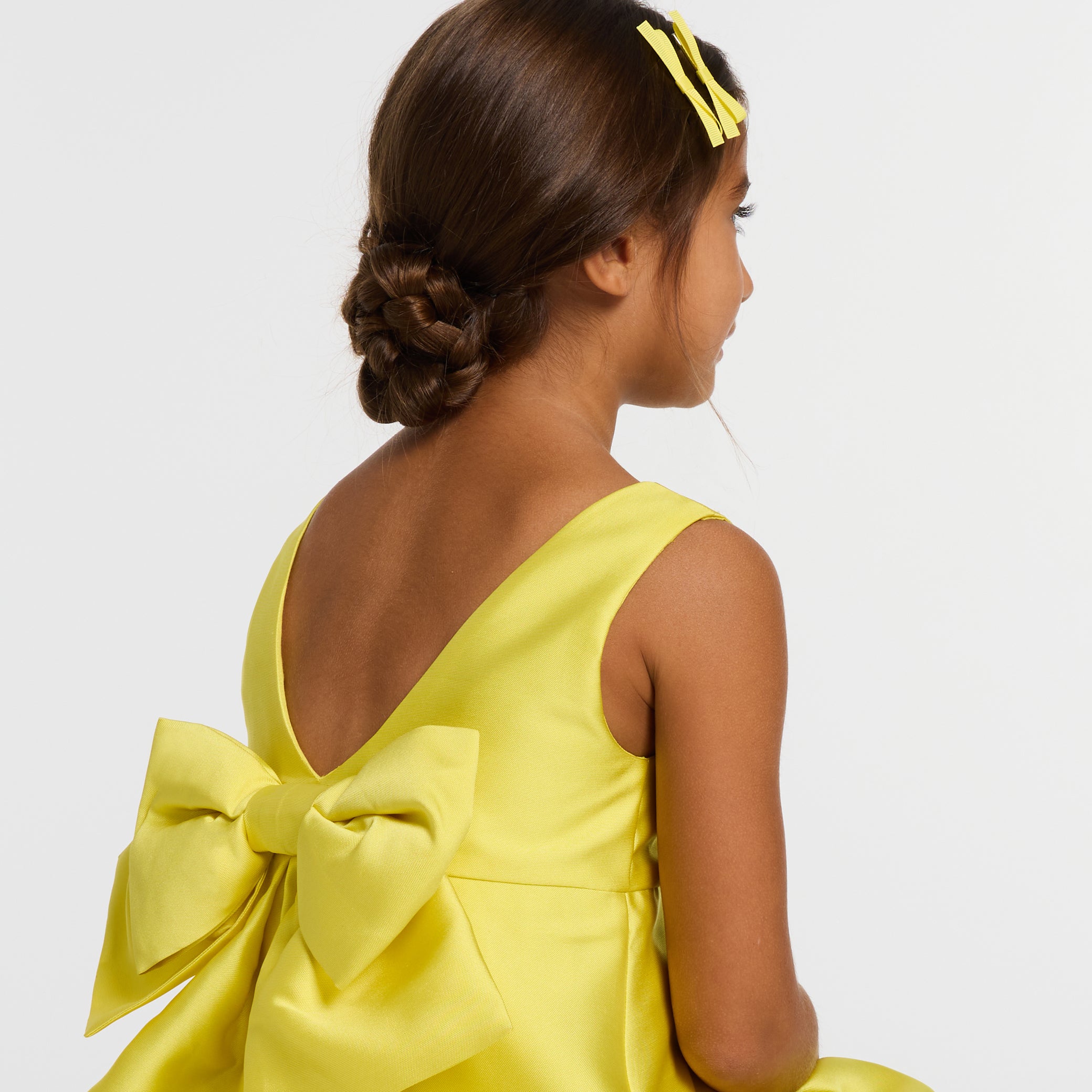 Girls' formal dress in Mikado satin