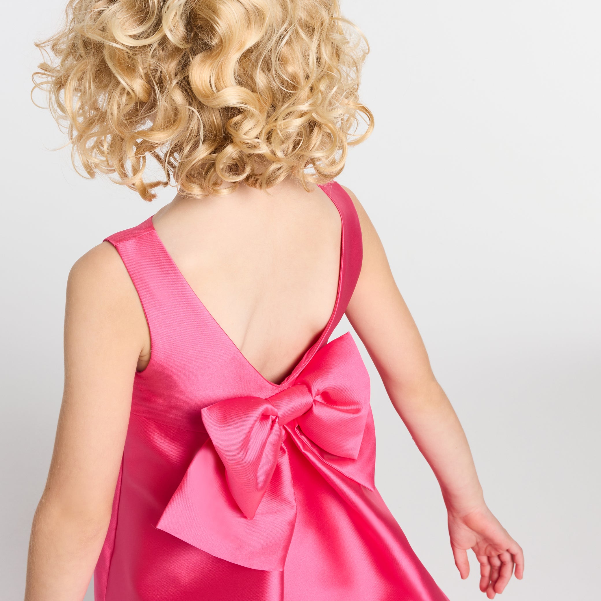 Girls' formal dress in Mikado satin