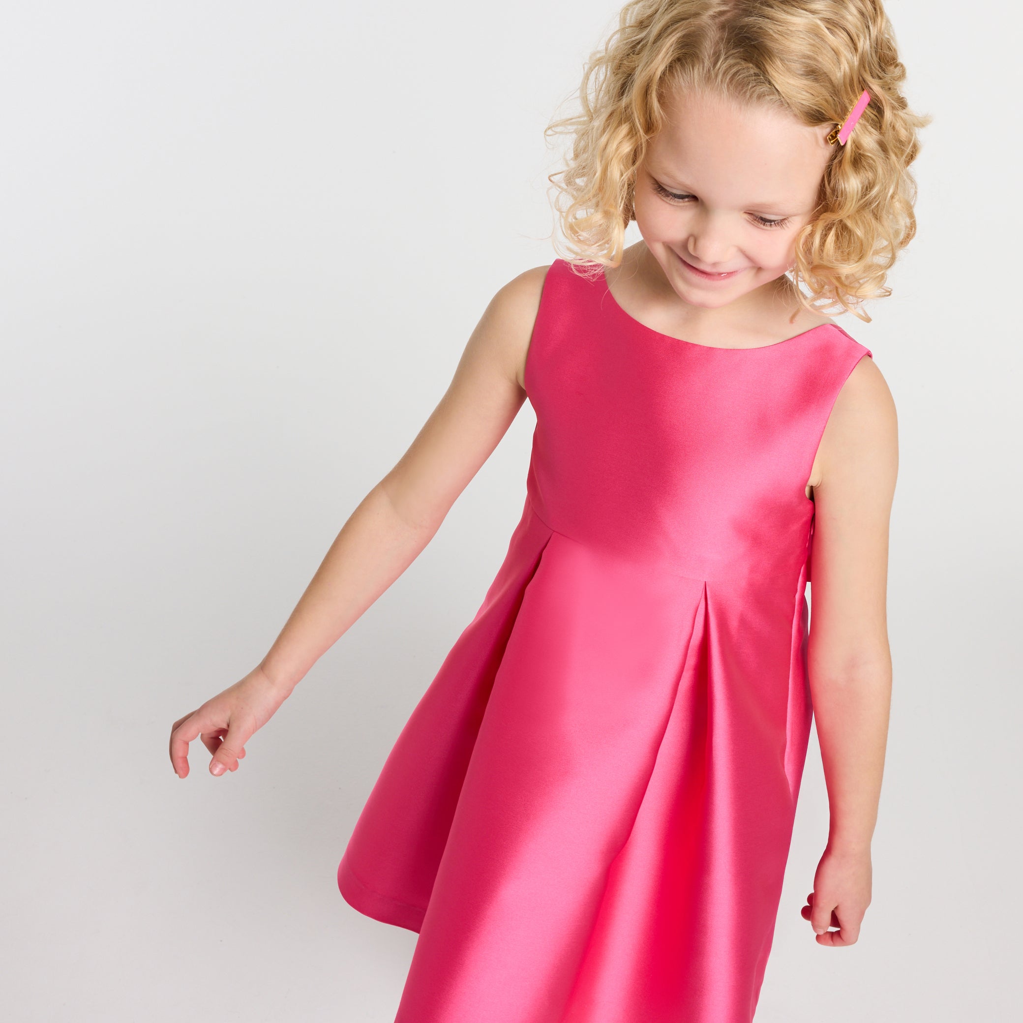Girls' formal dress in Mikado satin