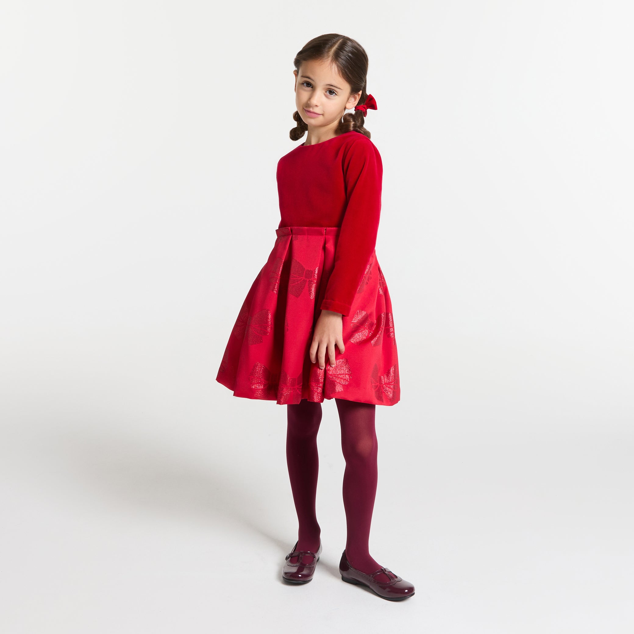 Girl Jacquard and velvet Dress