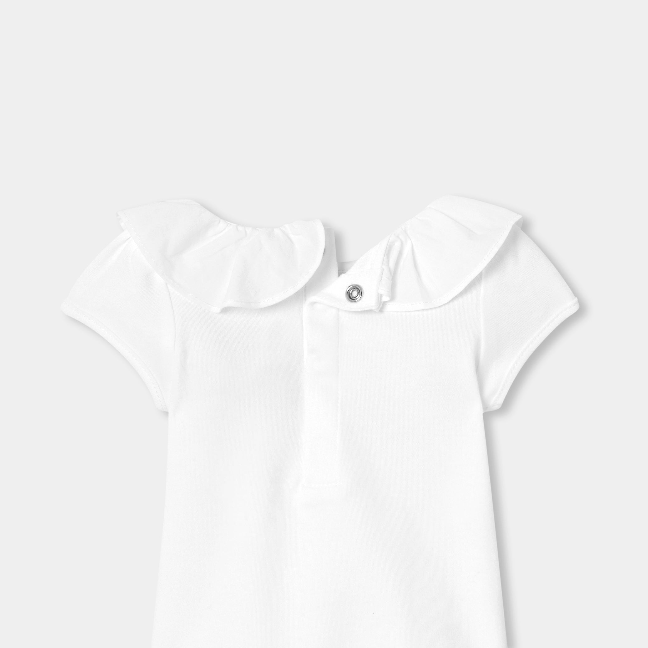 Baby girl short-sleeved interlock cotton bodysuit