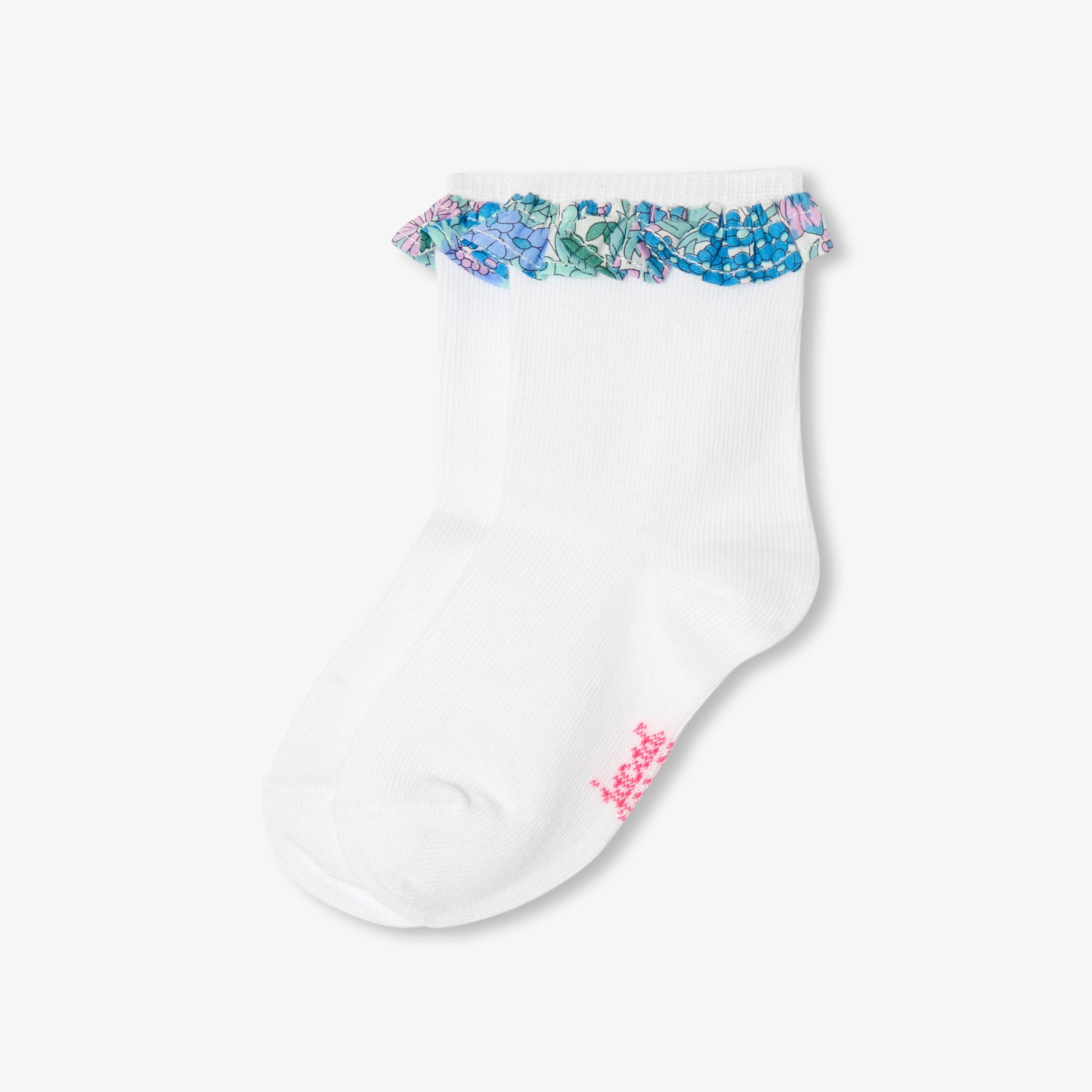 Girls' socks with Liberty fabric ruffles
