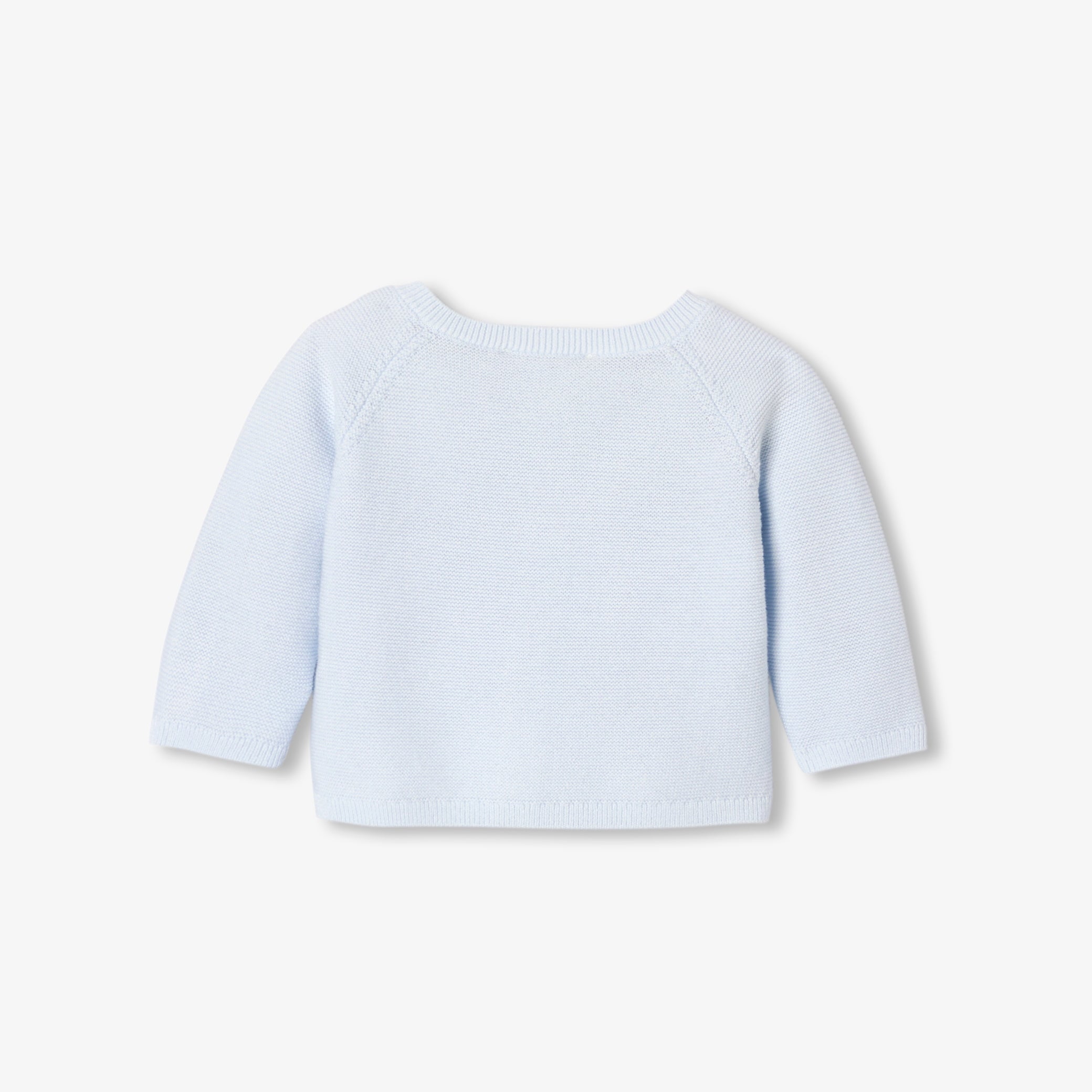 Baby cardigan in garter stitch cotton