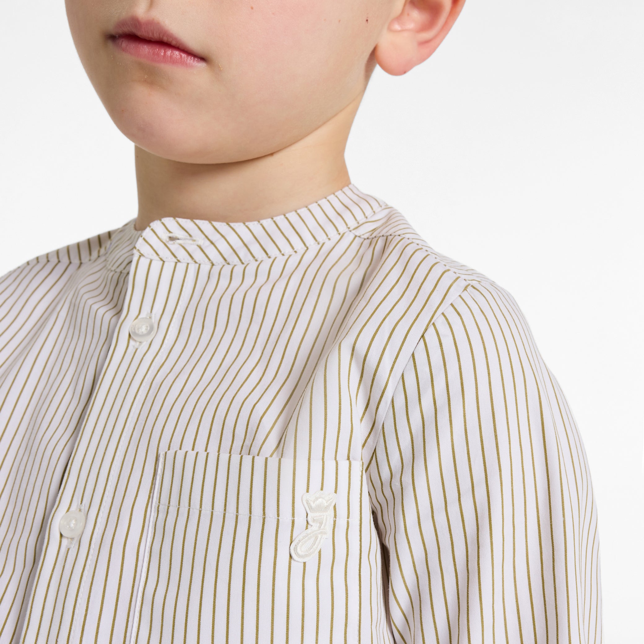 Boys' striped poplin shirt