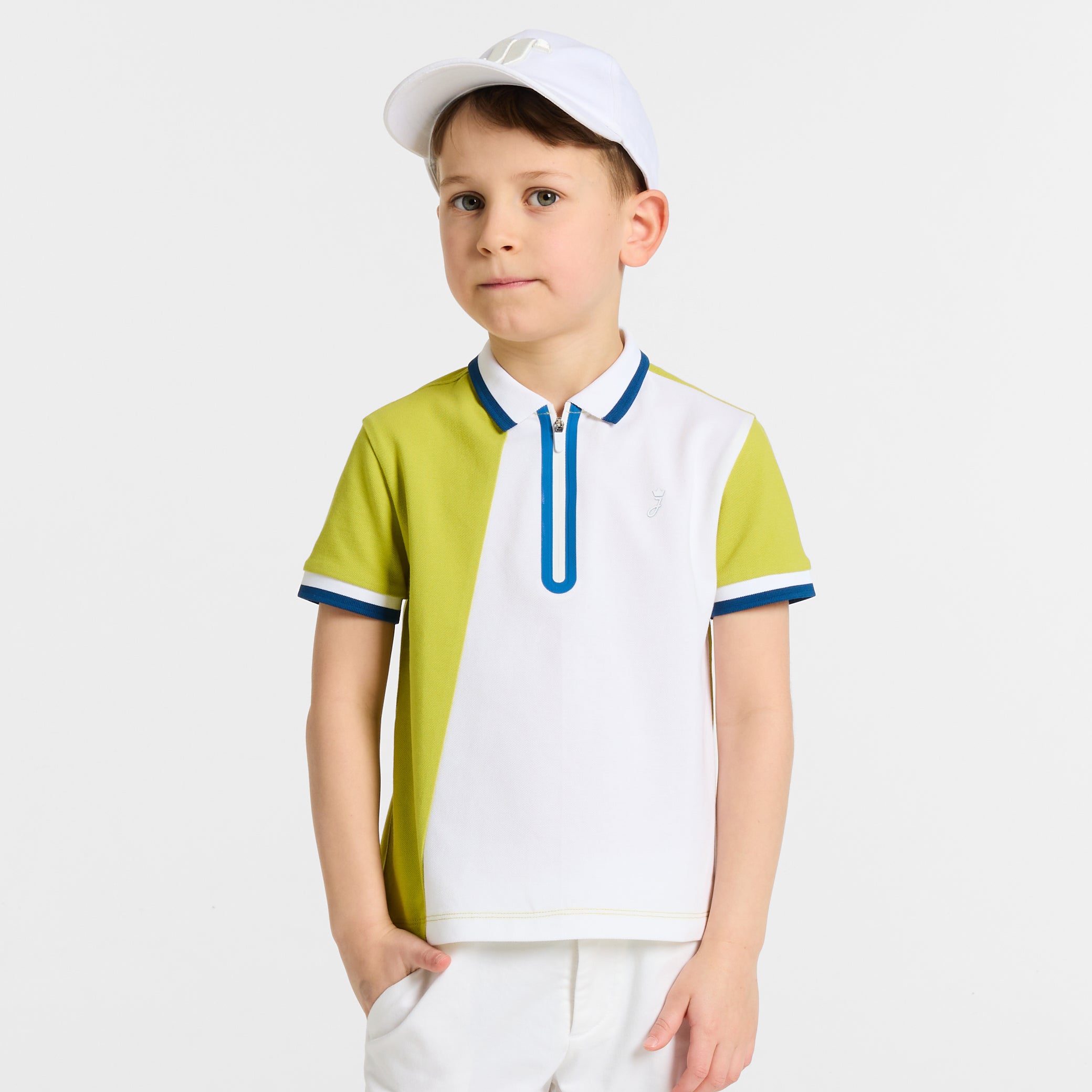 Boys' cotton piqué polo shirt