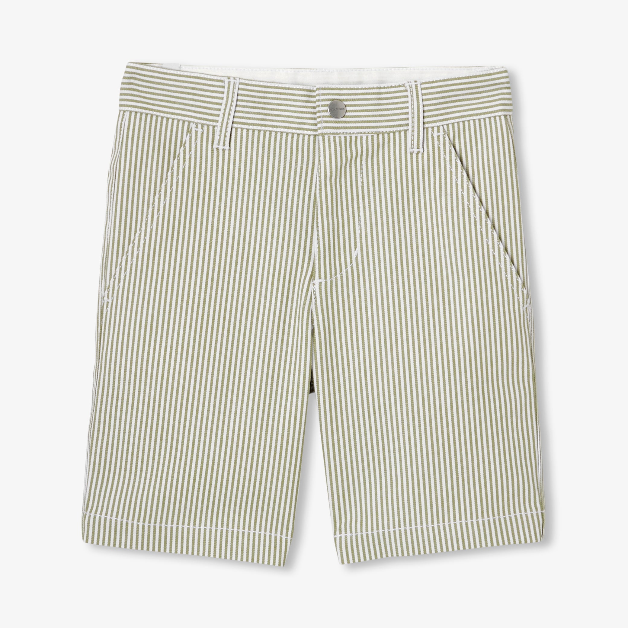 Boys' striped twill Bermuda shorts