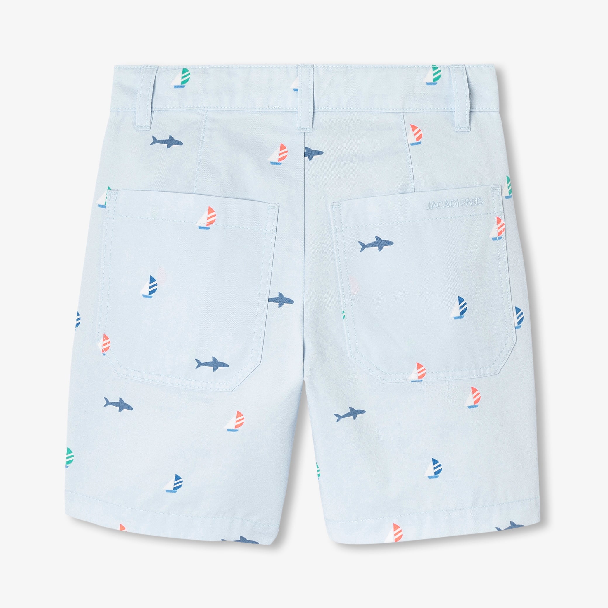 Boys' printed twill Bermuda shorts
