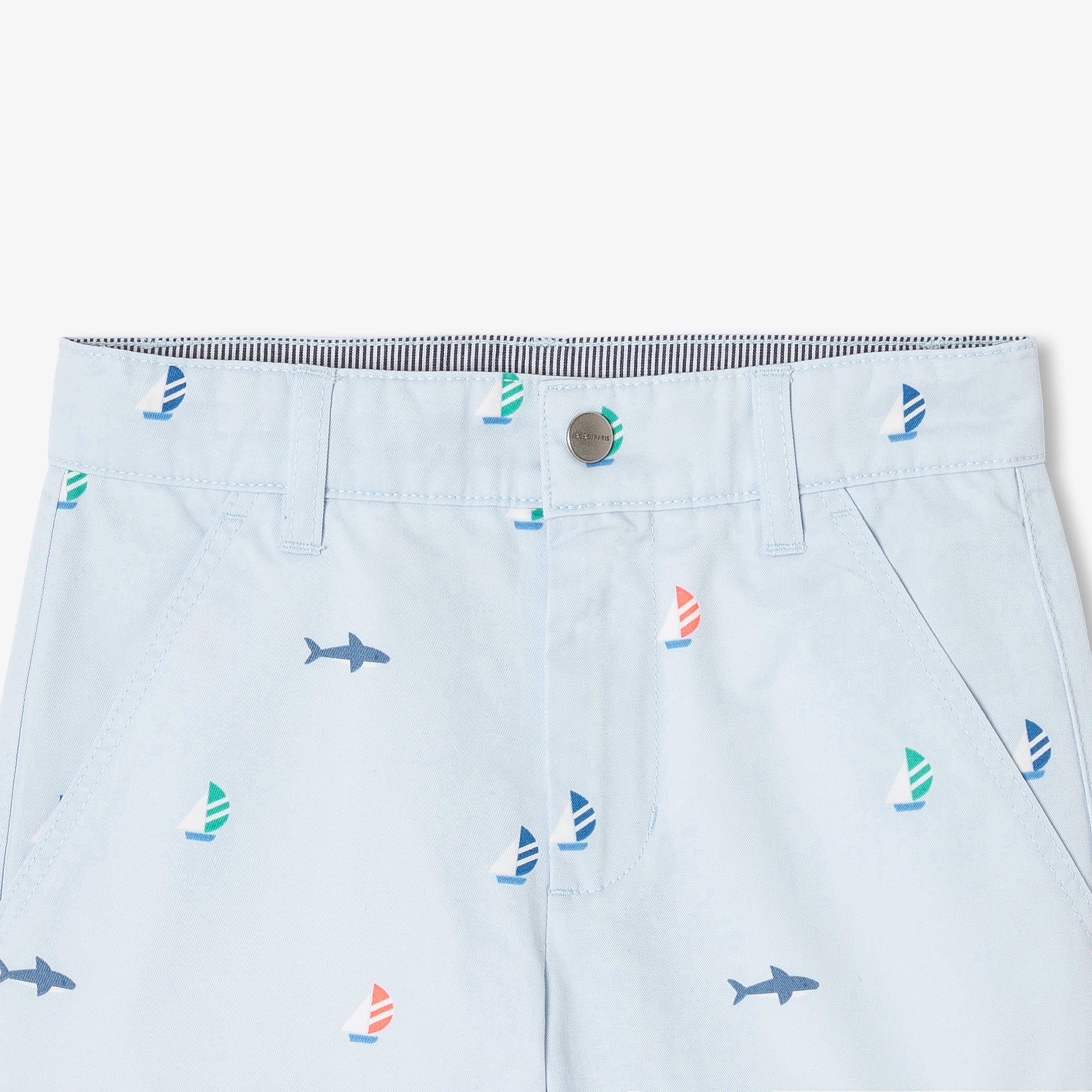 Boys' printed twill Bermuda shorts