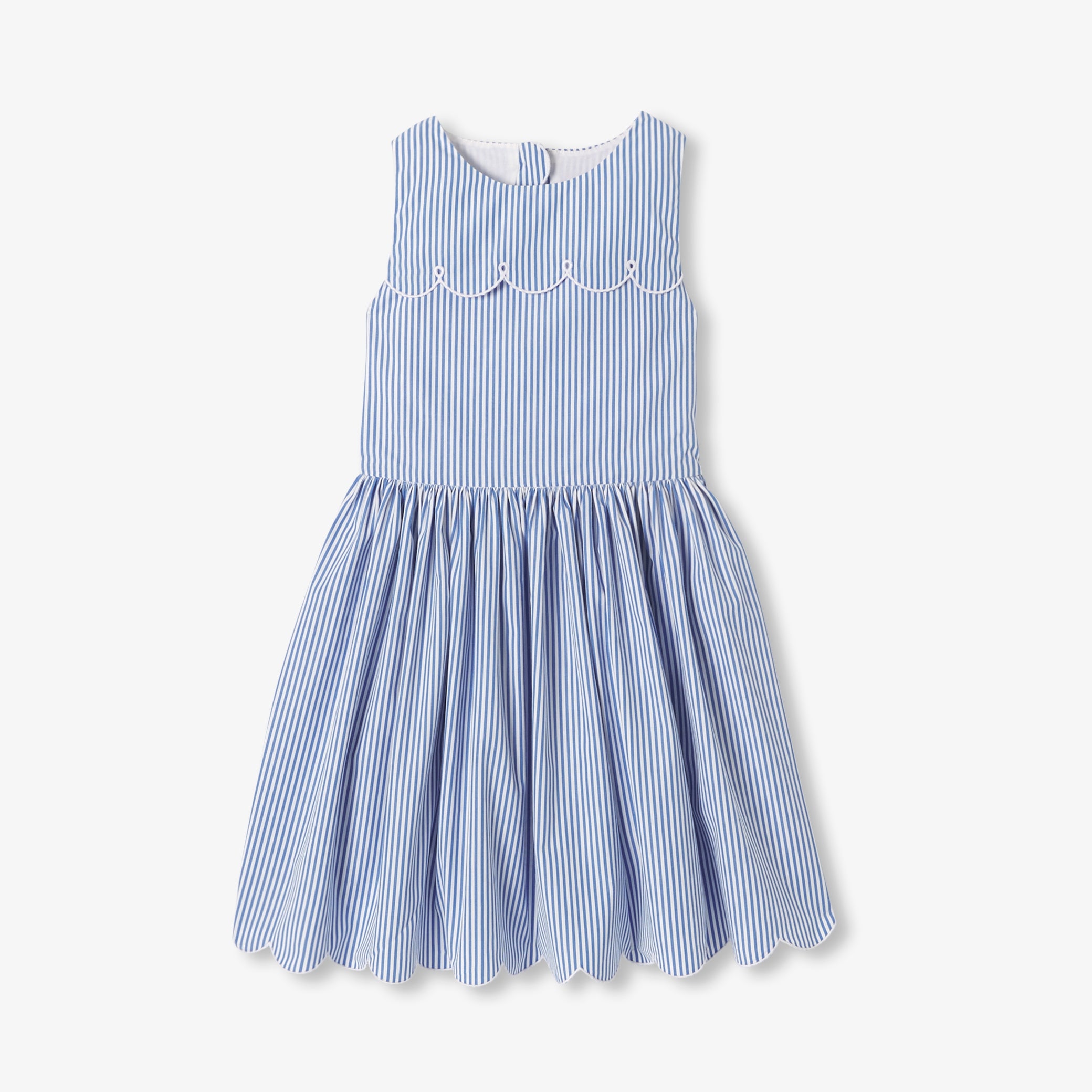 Girls' striped poplin dress