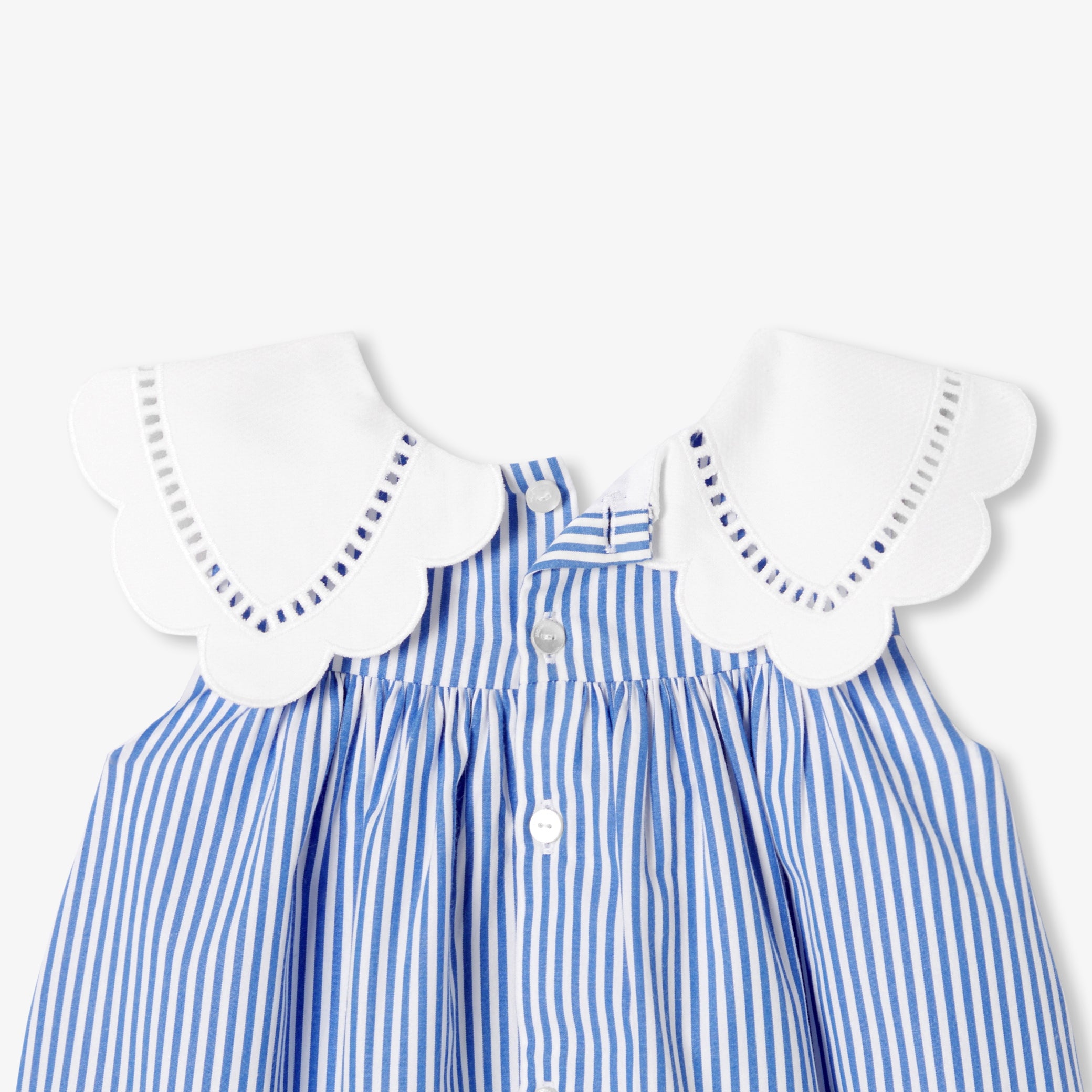 Baby girl dress in striped poplin