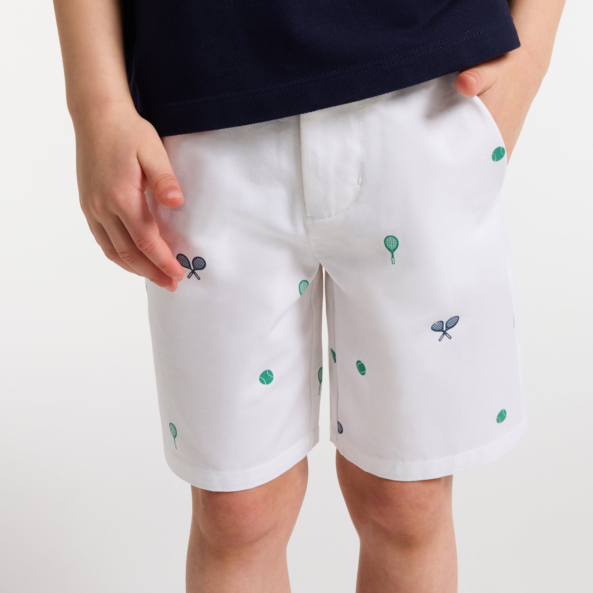 Boys' printed twill Bermuda shorts