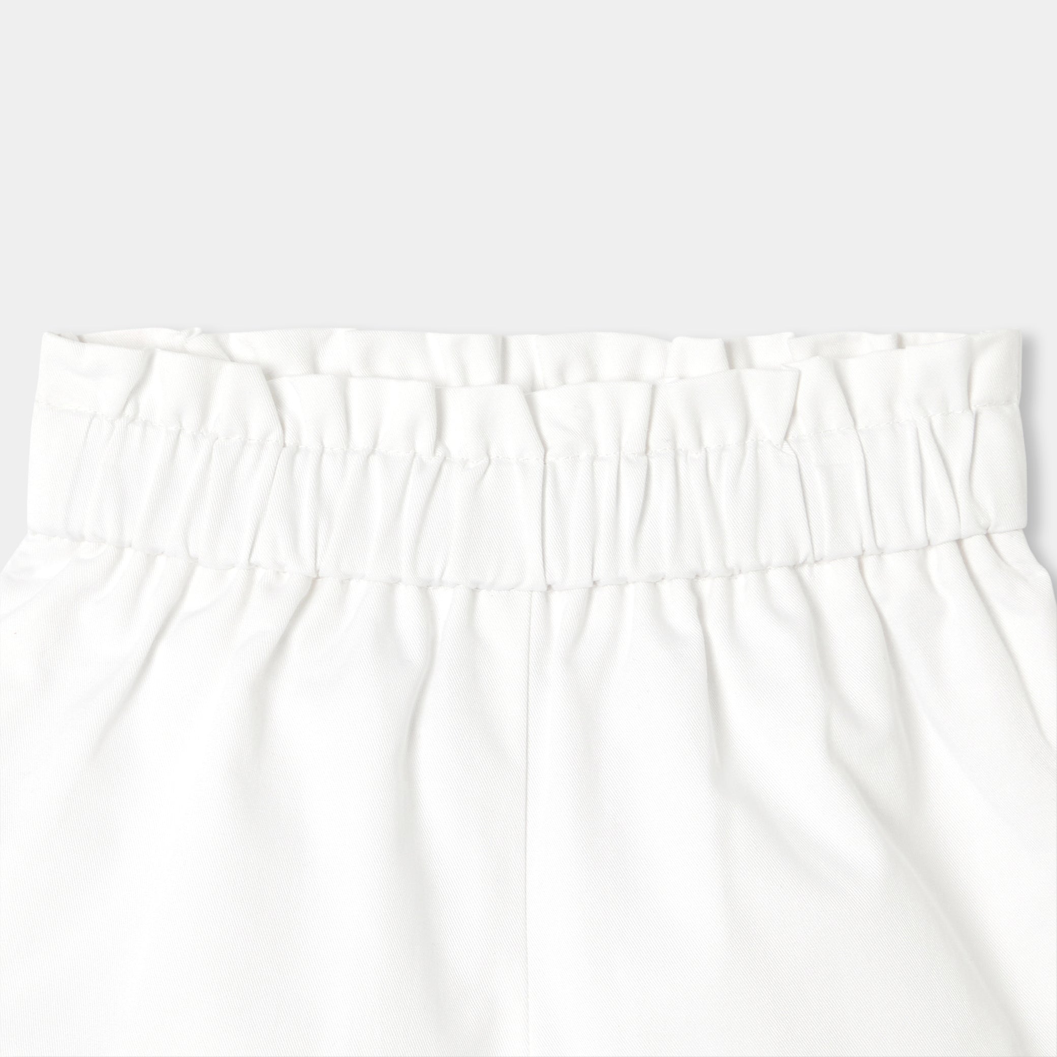 Baby girl paper bag waist twill shorts