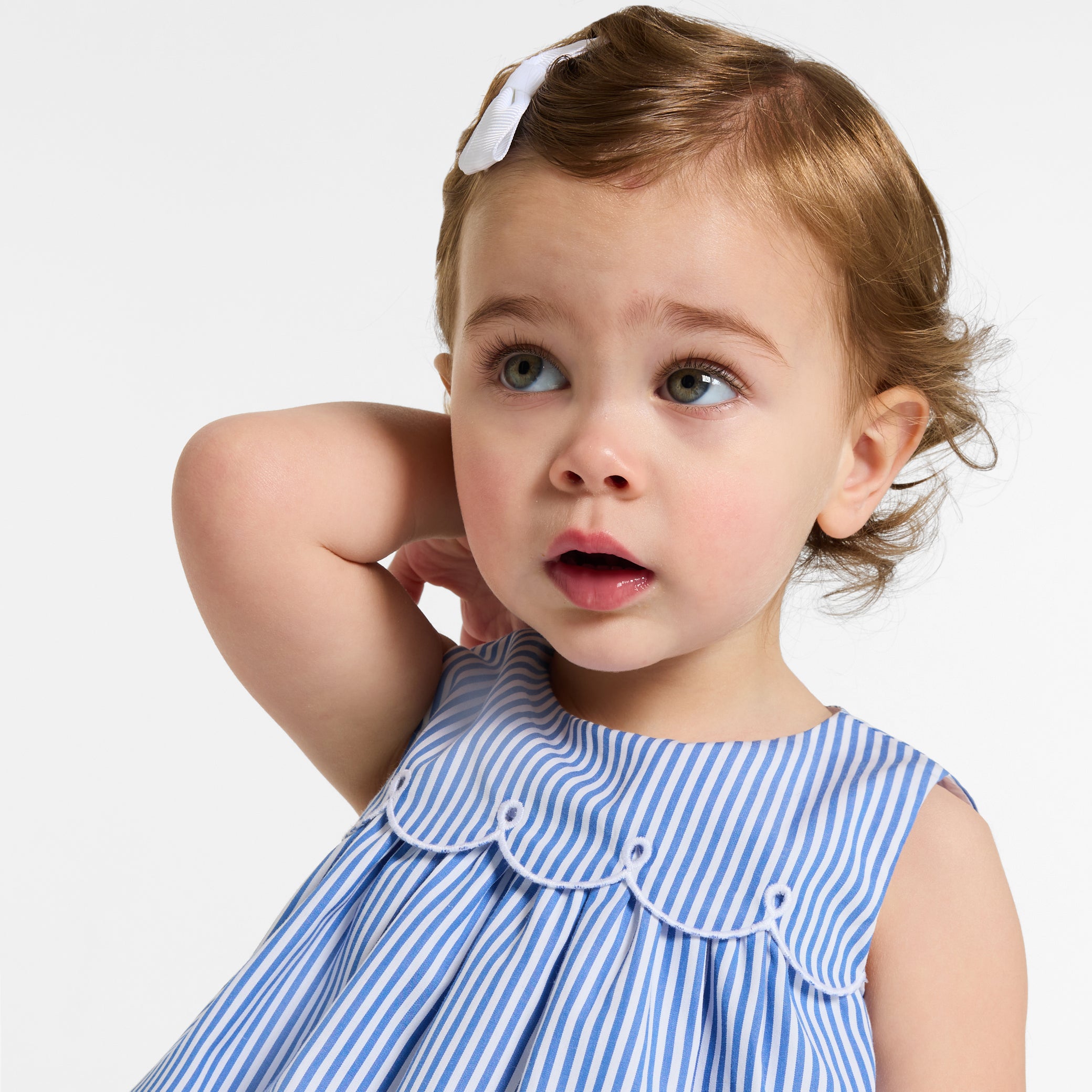 Baby girl striped poplin shorts set