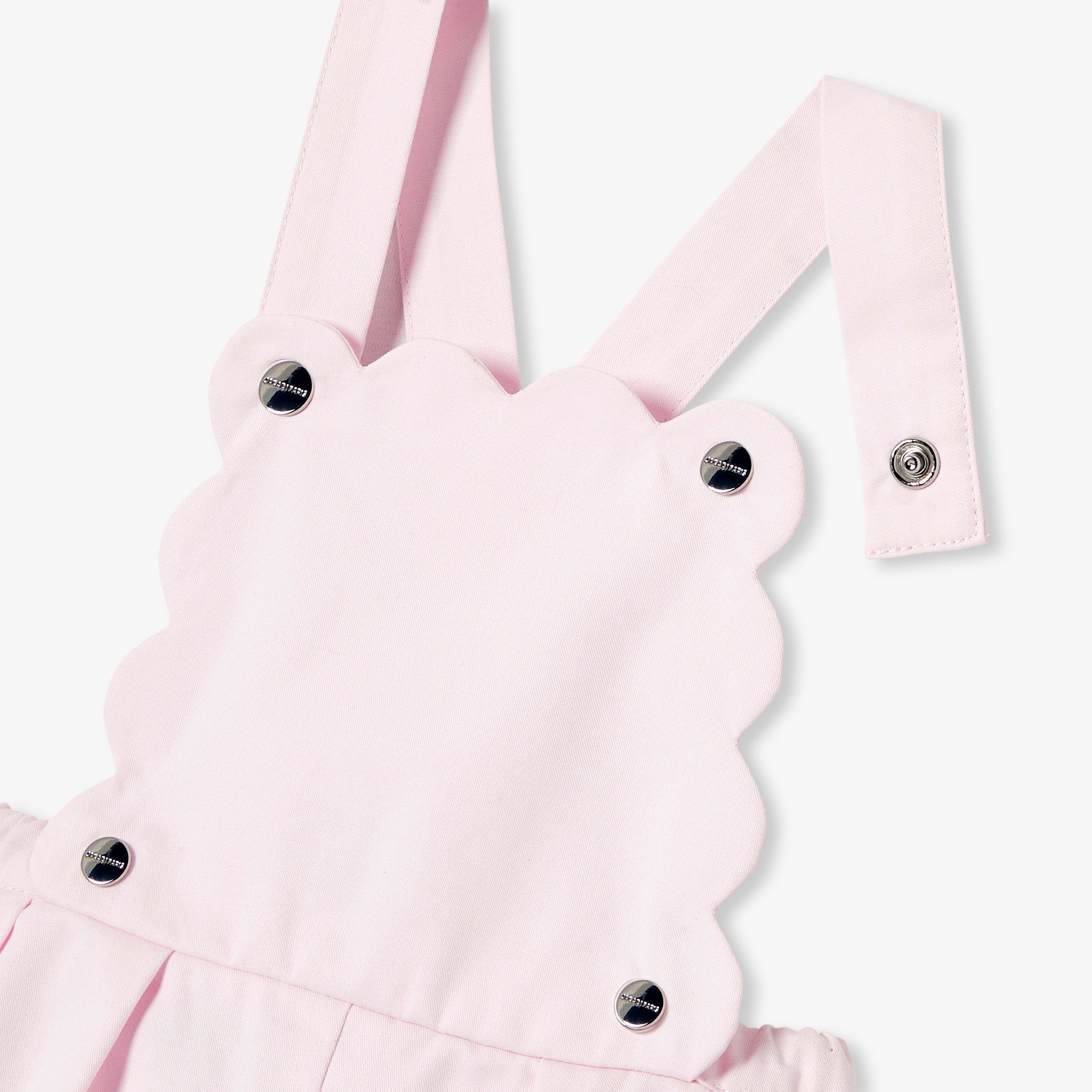 Baby girl cotton twill dungarees