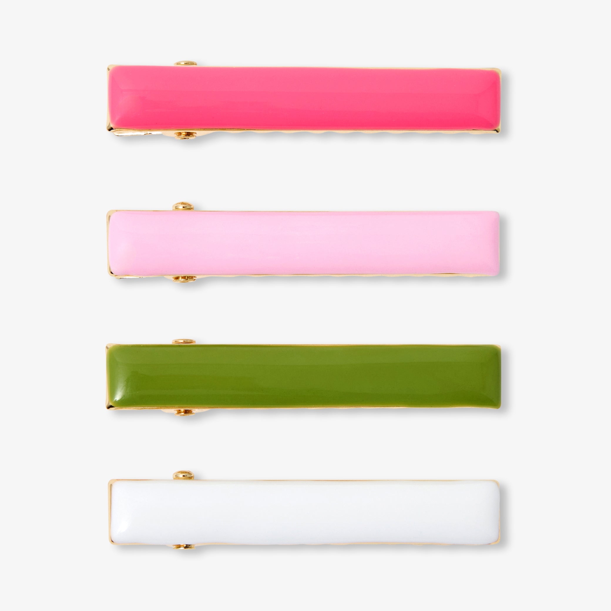 Set of 4 flat barrettes for girls