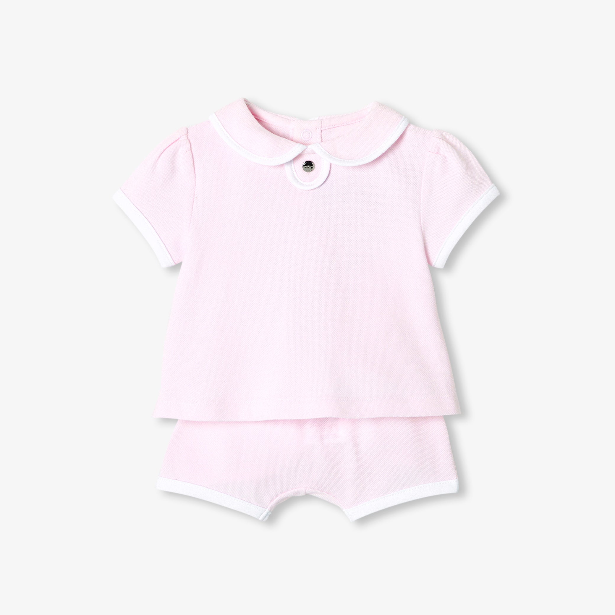 Baby girl set in cotton piqué
