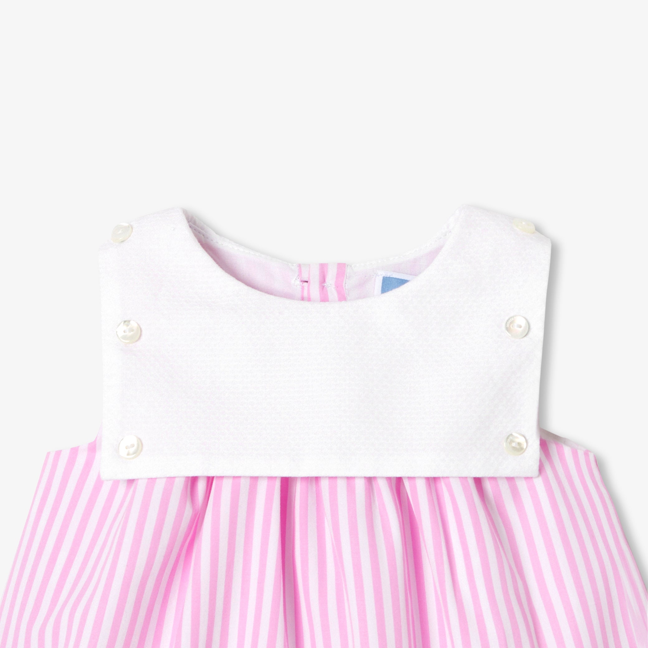 Baby girl dress in striped poplin