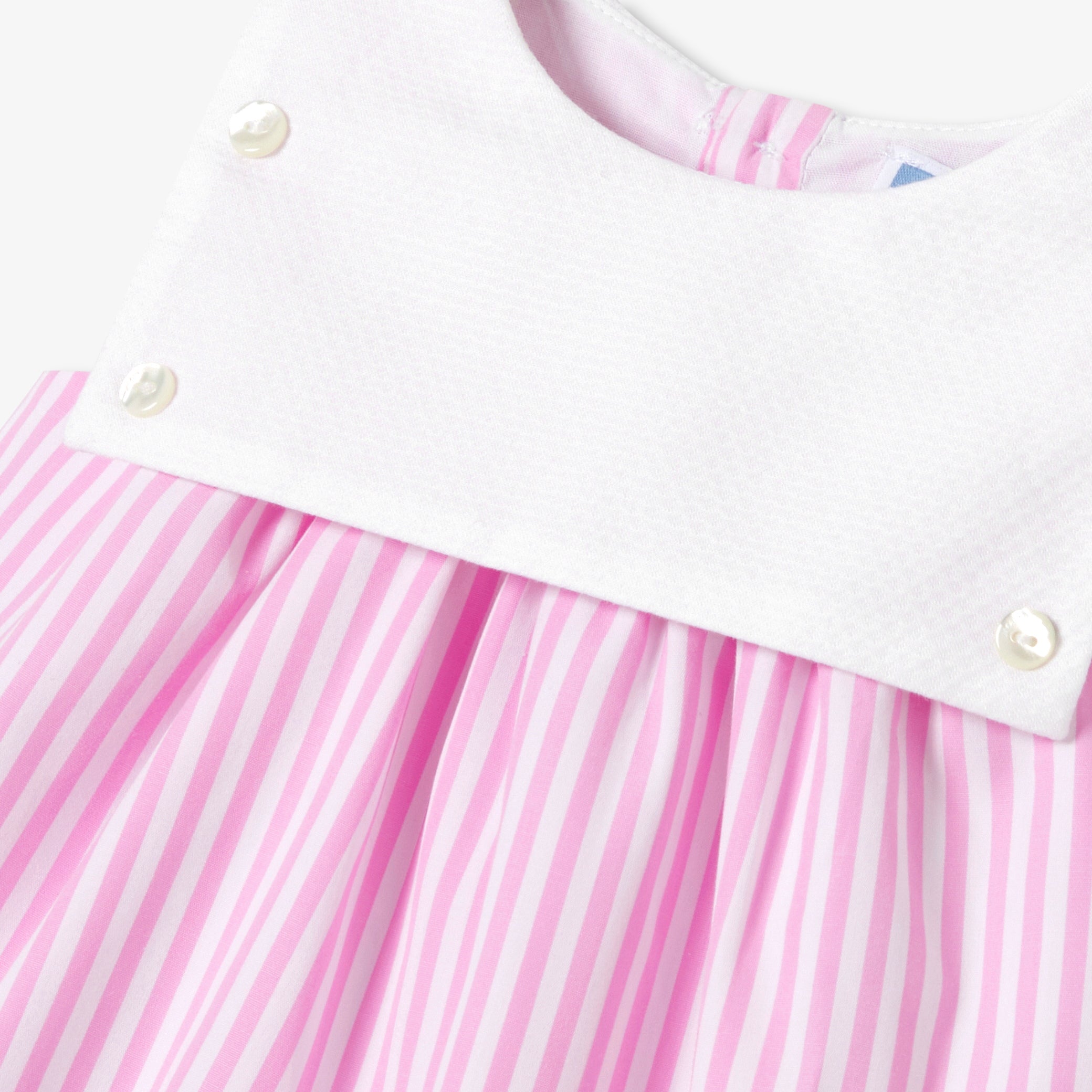Baby girl dress in striped poplin
