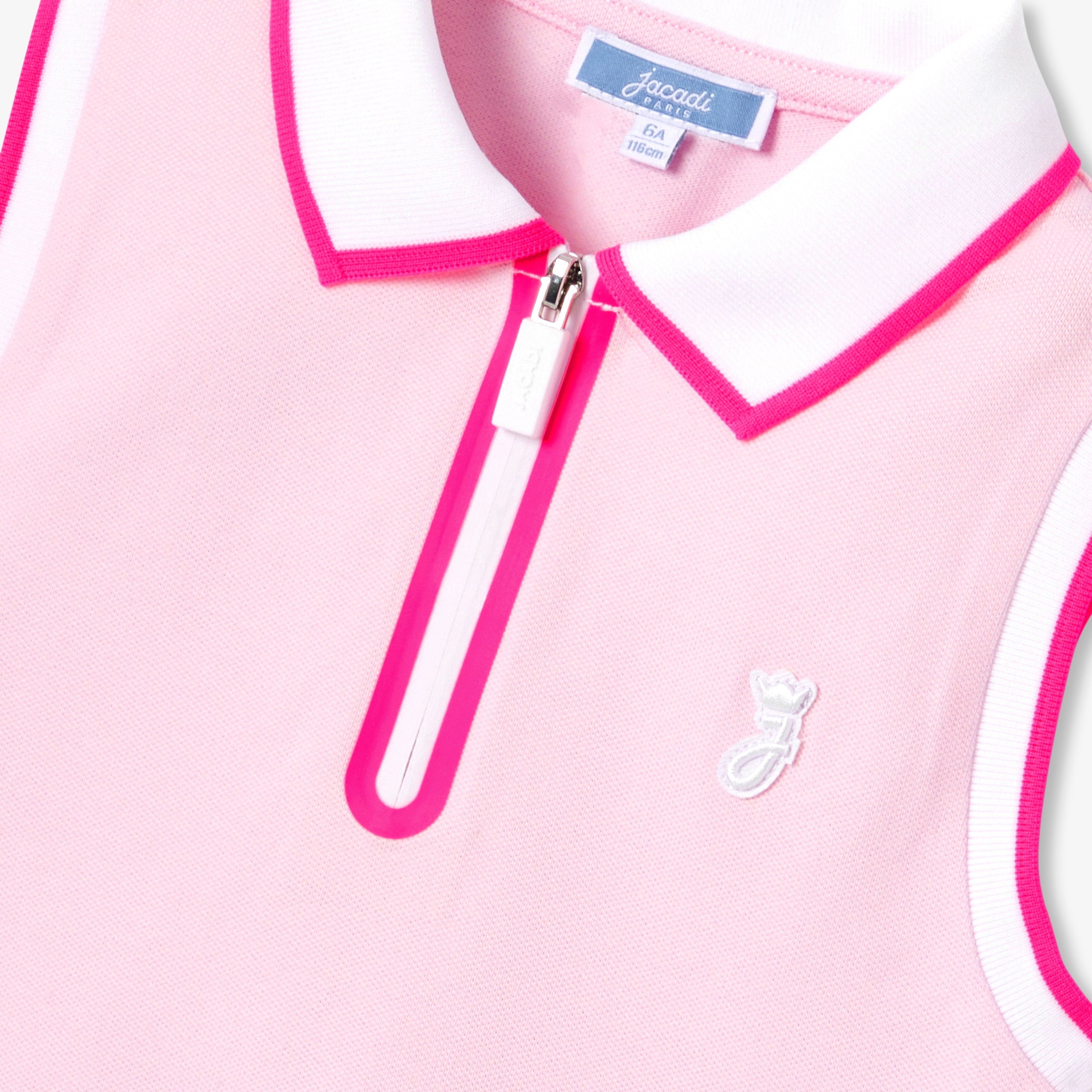 Girls' sleeveless polo shirt