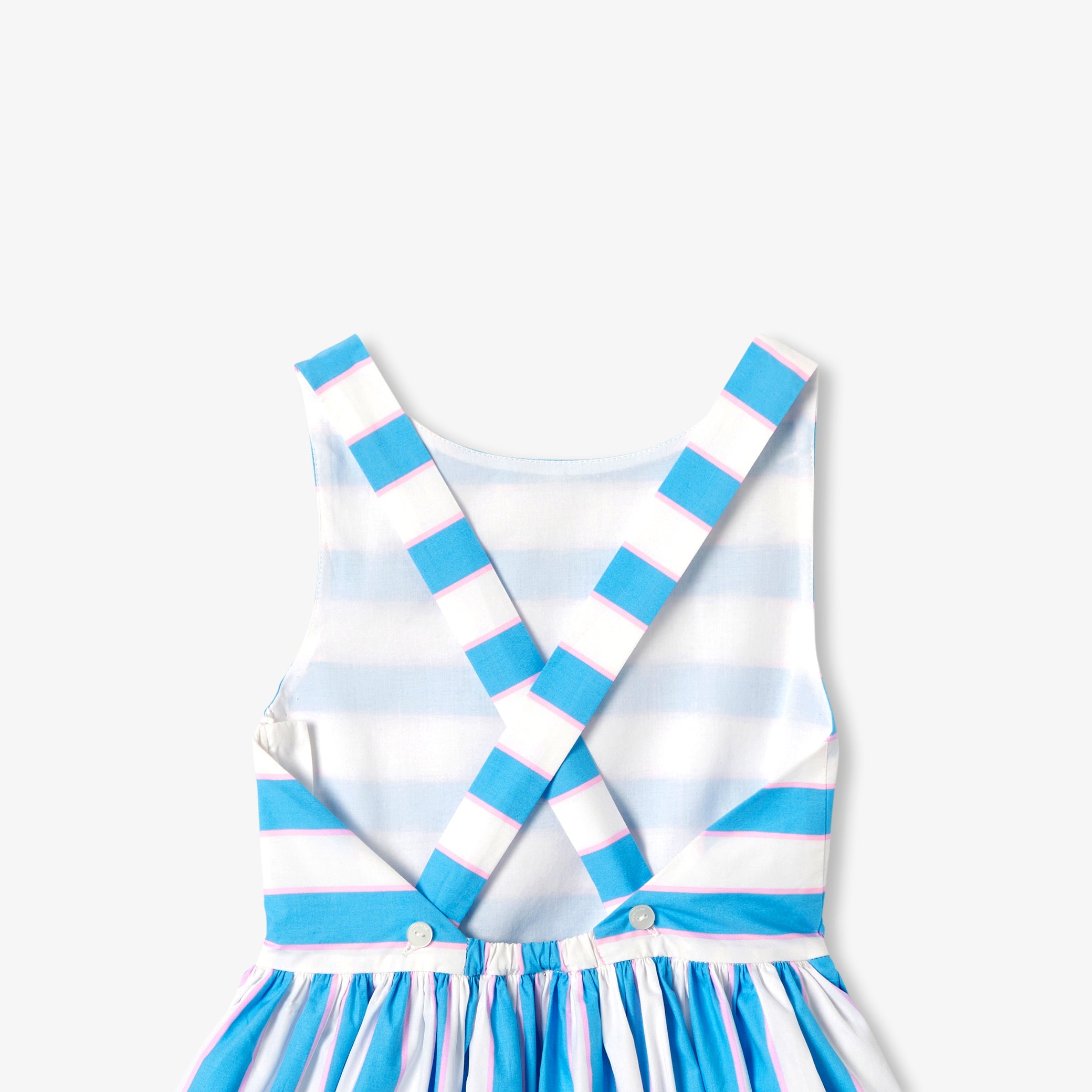 Girls' striped poplin dress