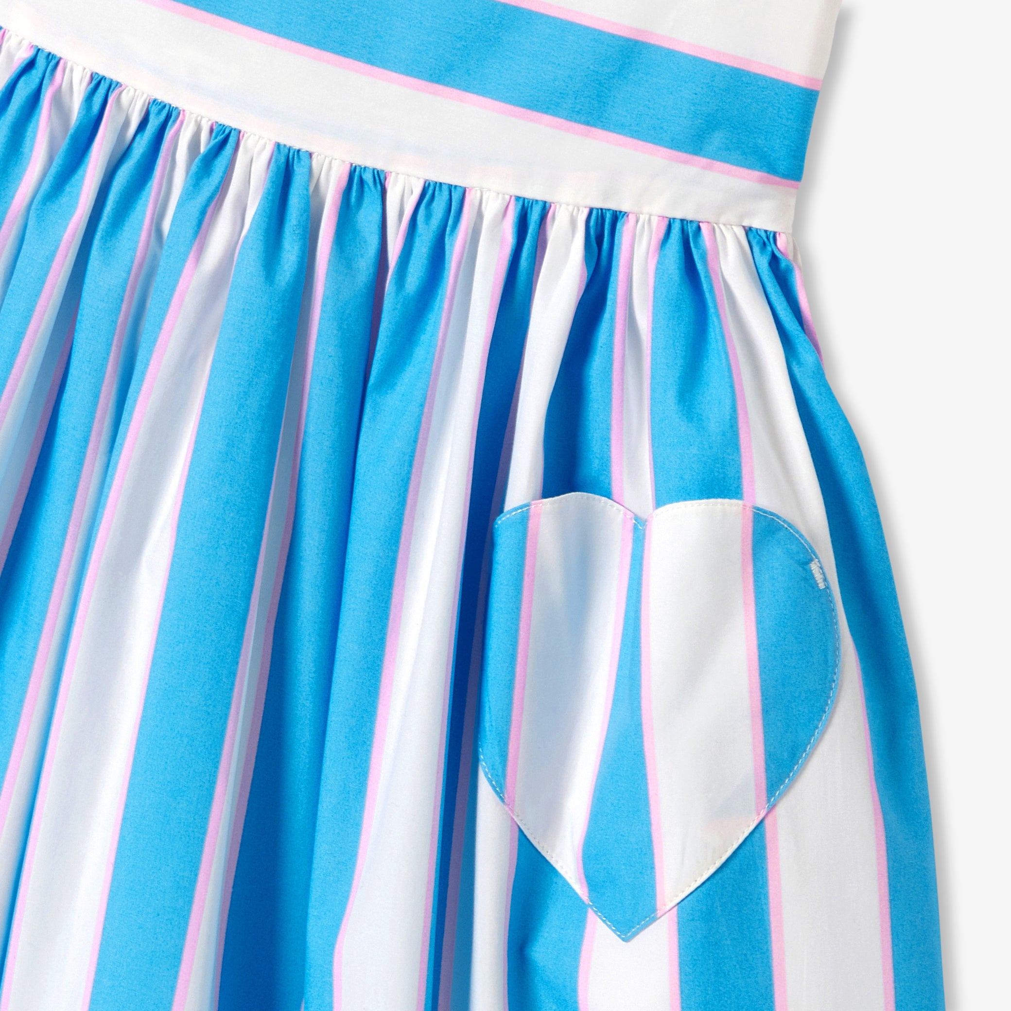 Girls' striped poplin dress