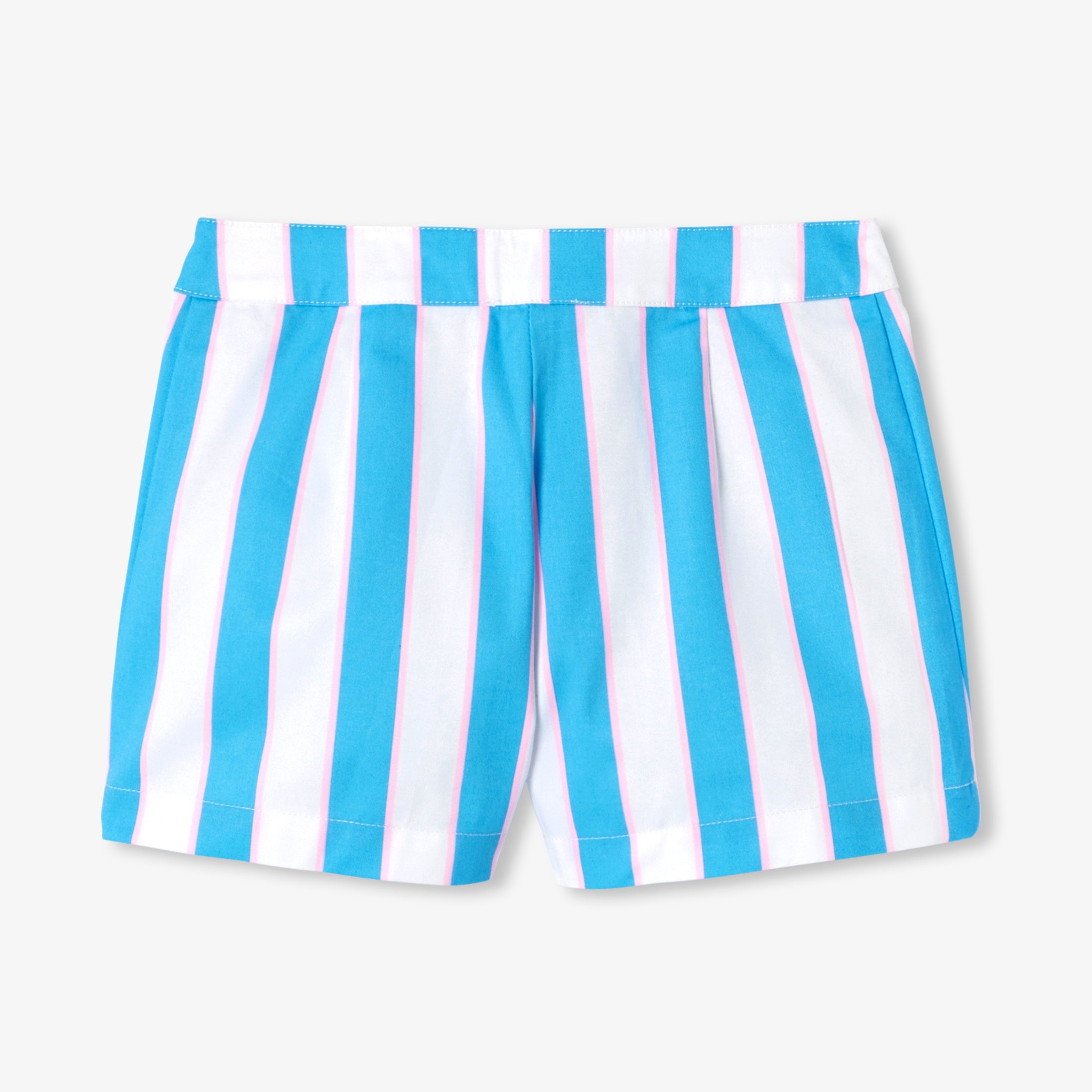 Girls' striped twill shorts