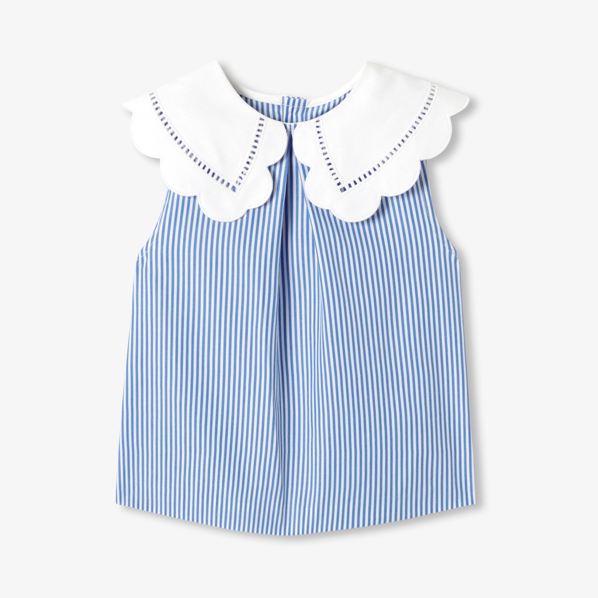 Girls' striped poplin blouse