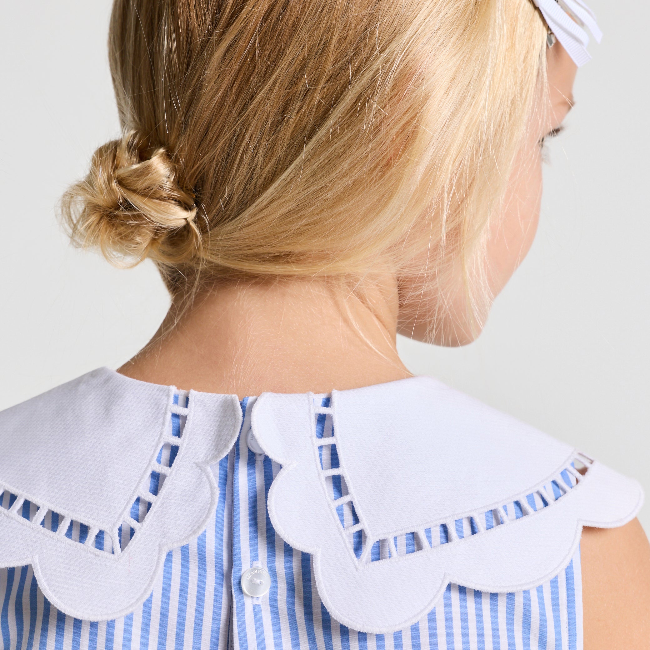 Girls' striped poplin blouse