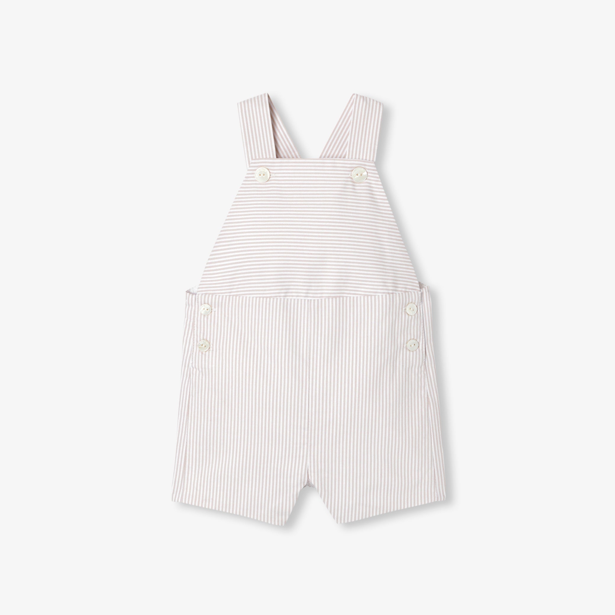 Baby boy striped twill dungaree shorts