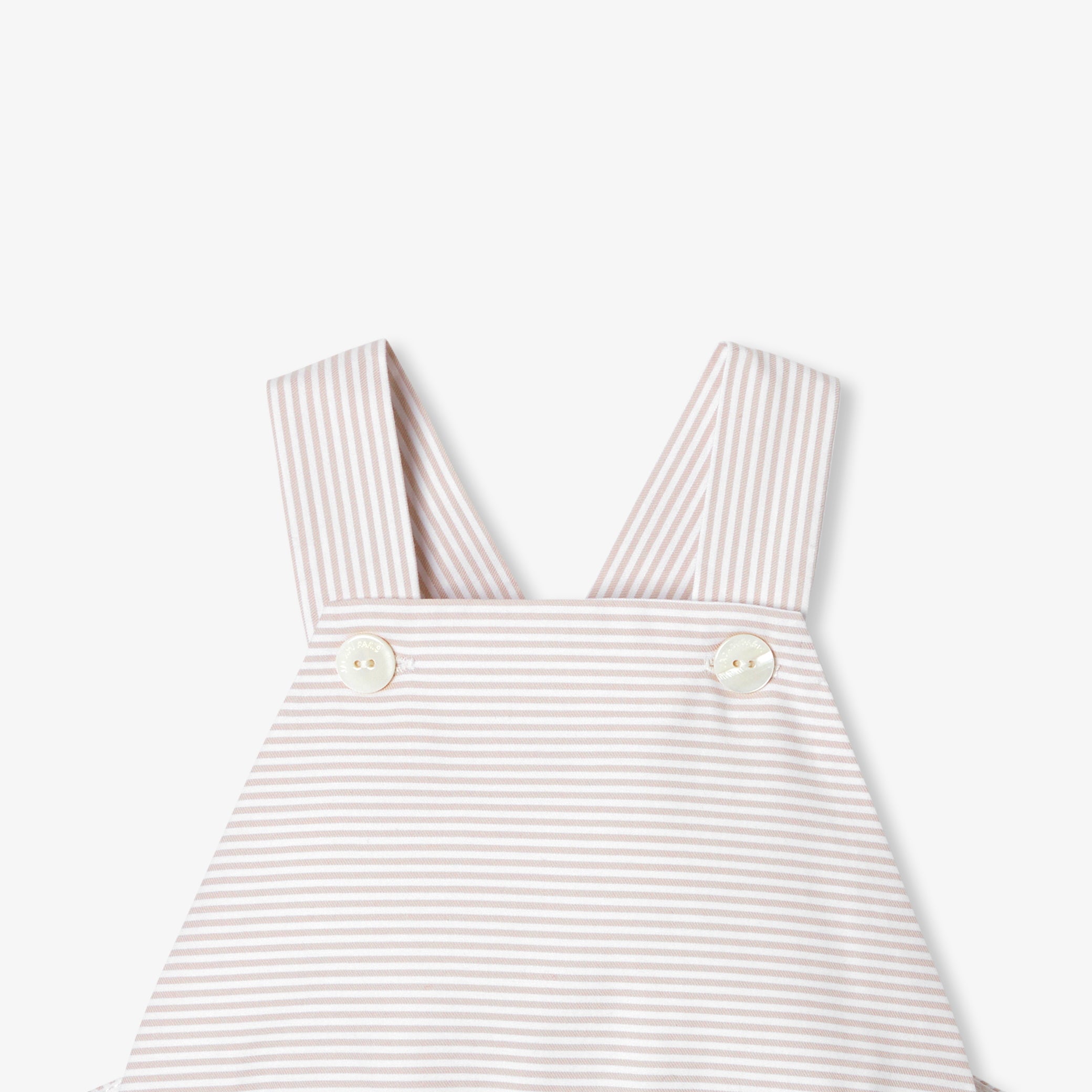 Baby boy striped twill dungaree shorts