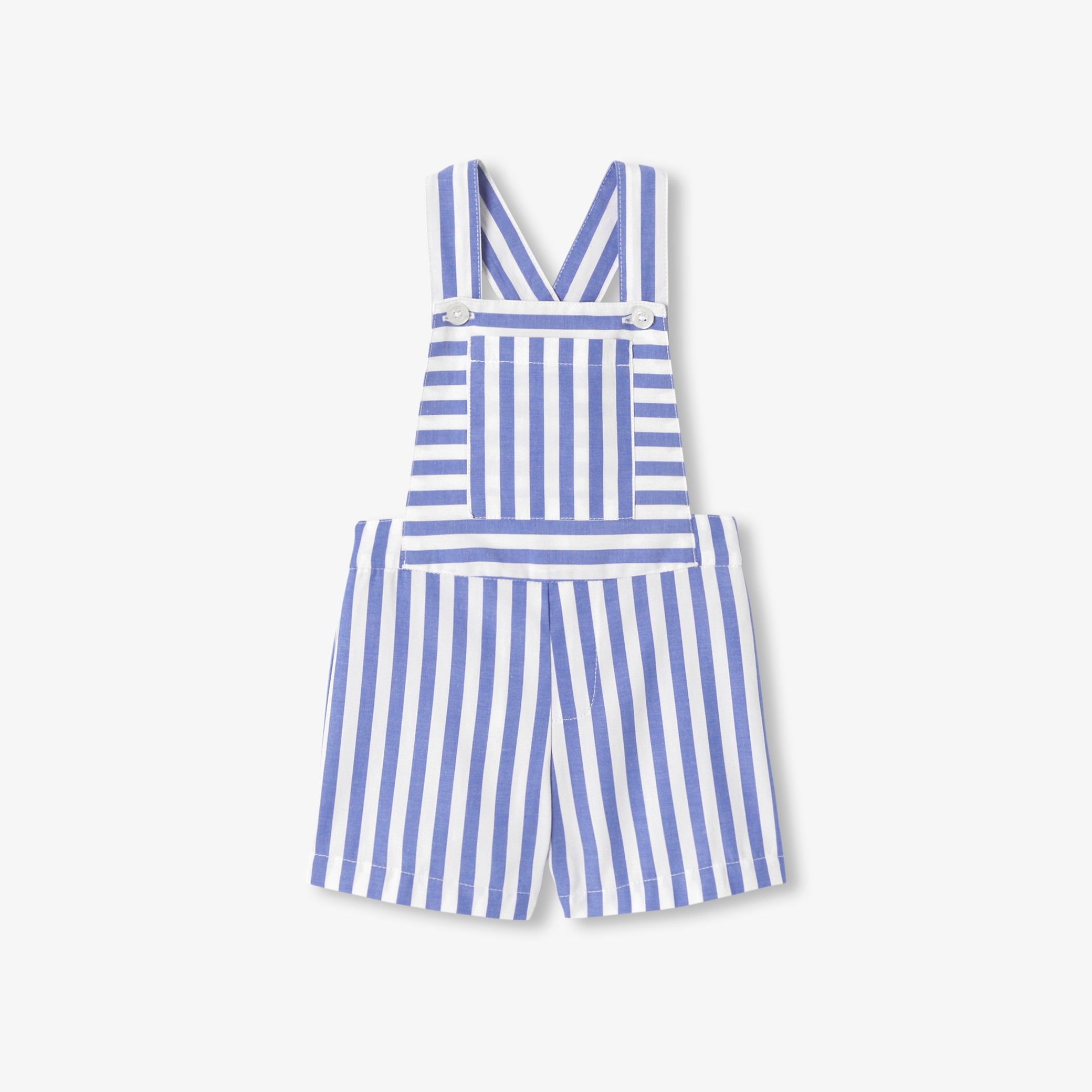Baby boy striped Oxford dungaree shorts