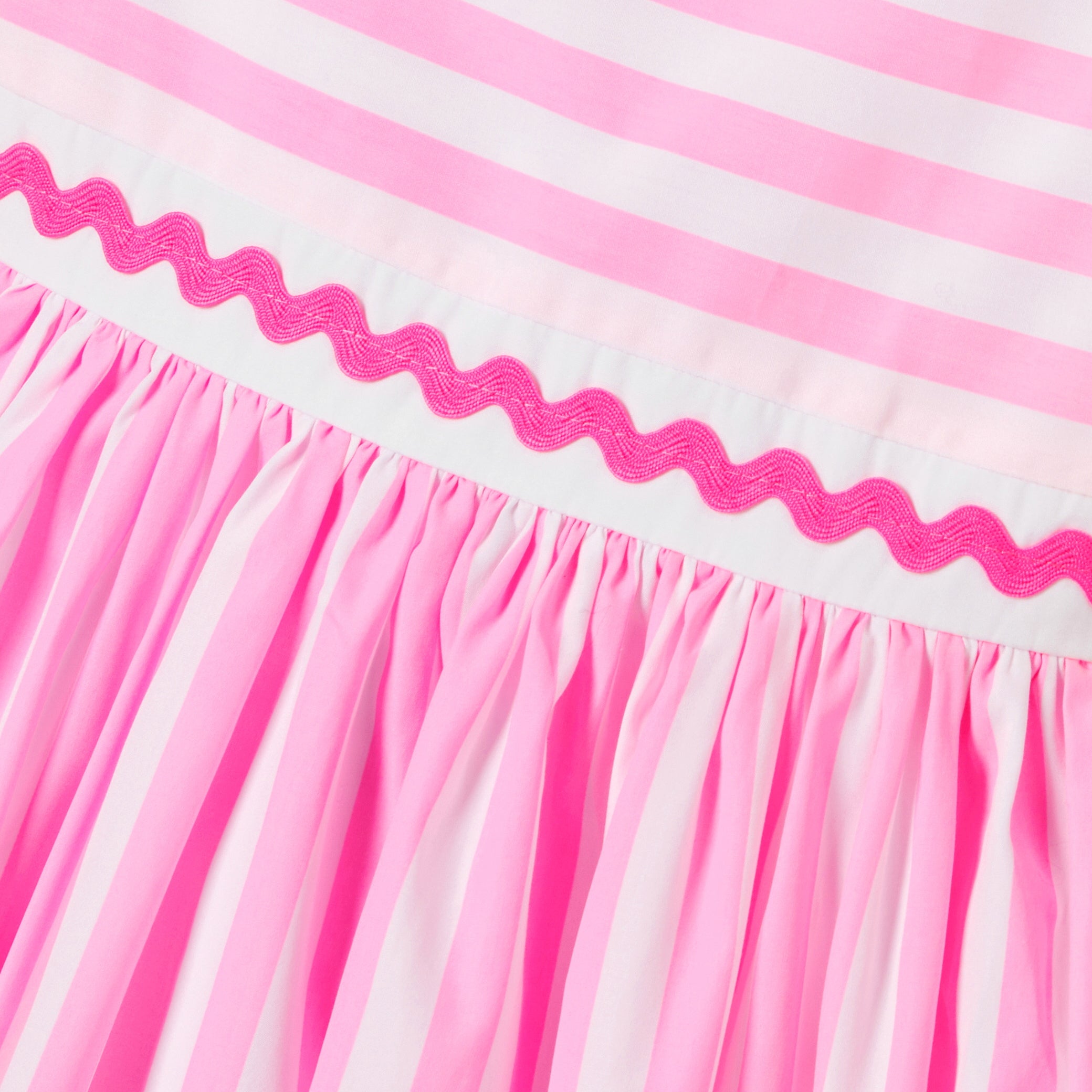 Girls' striped poplin dress