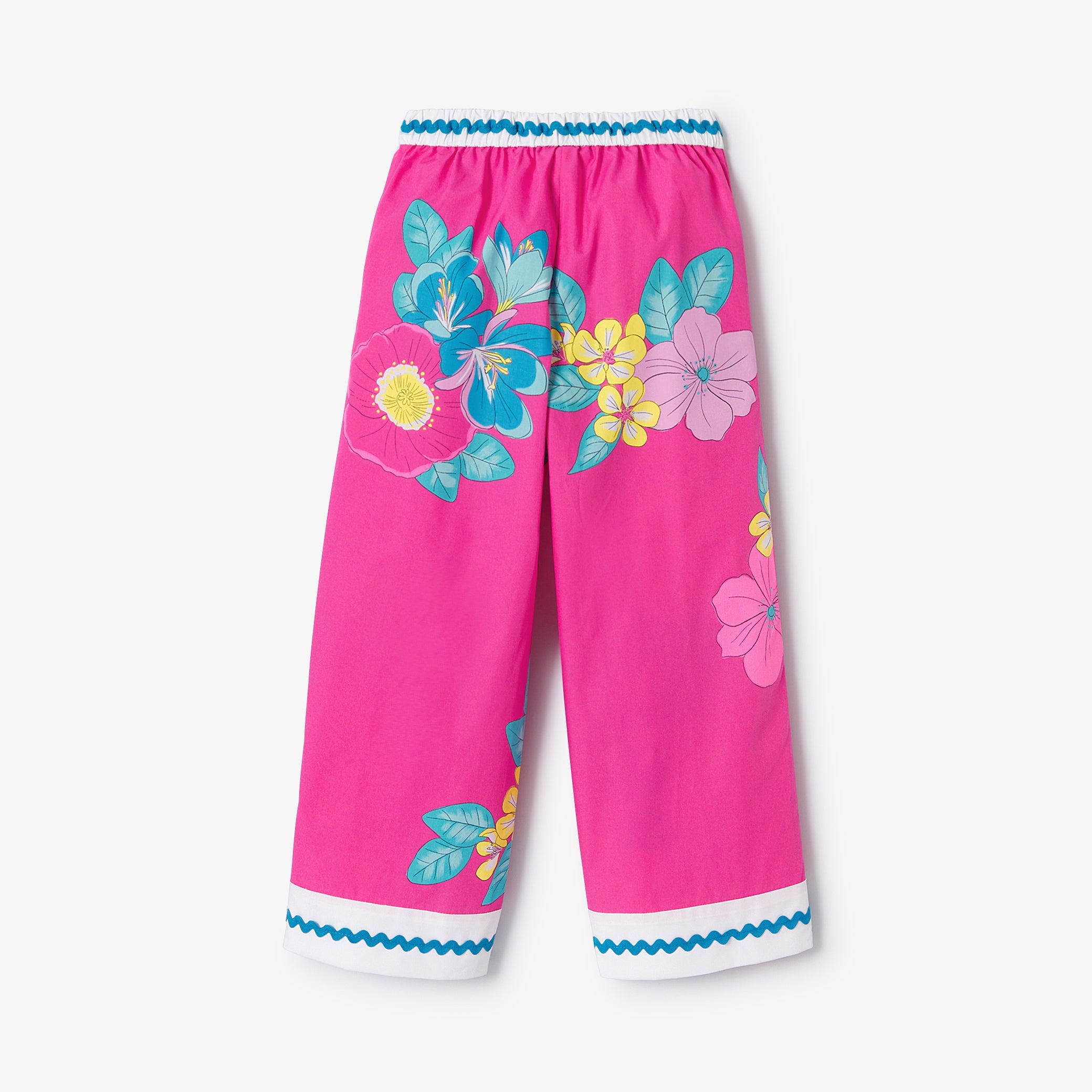 Girls' wide-leg poplin pants