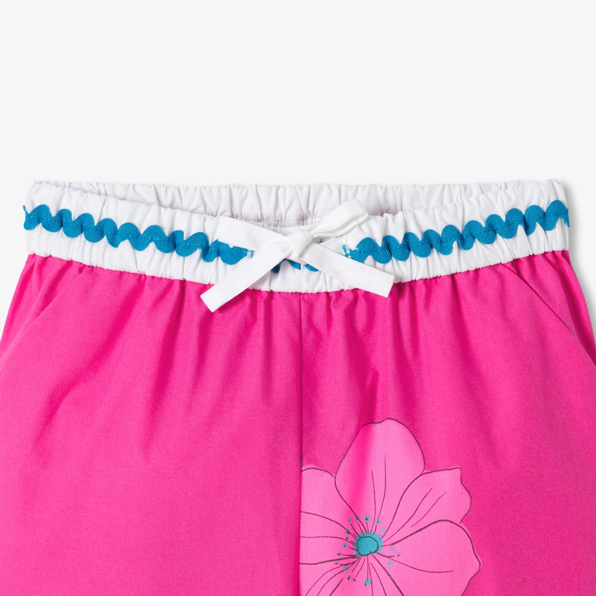 Girls' wide-leg poplin pants
