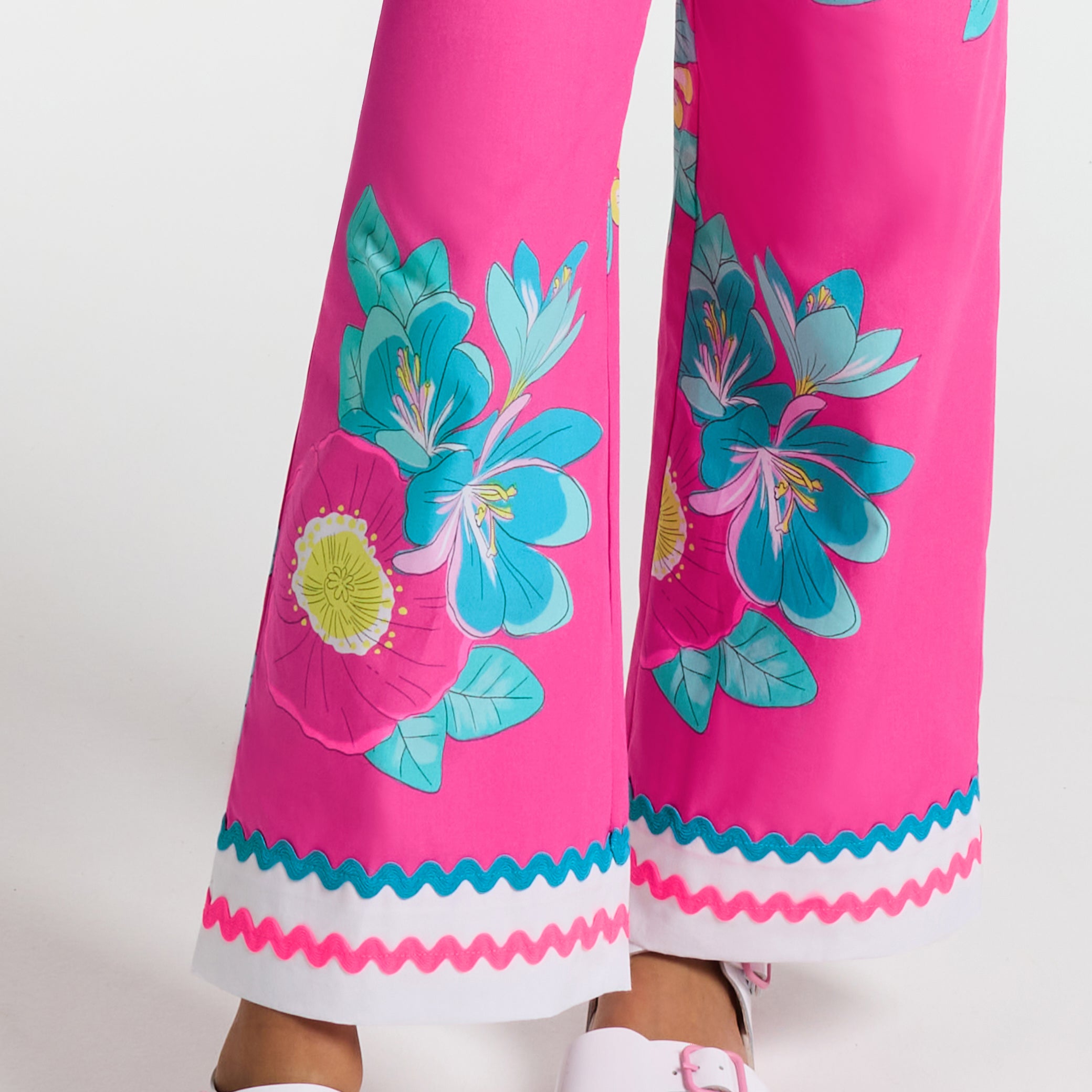Girls' wide-leg poplin pants