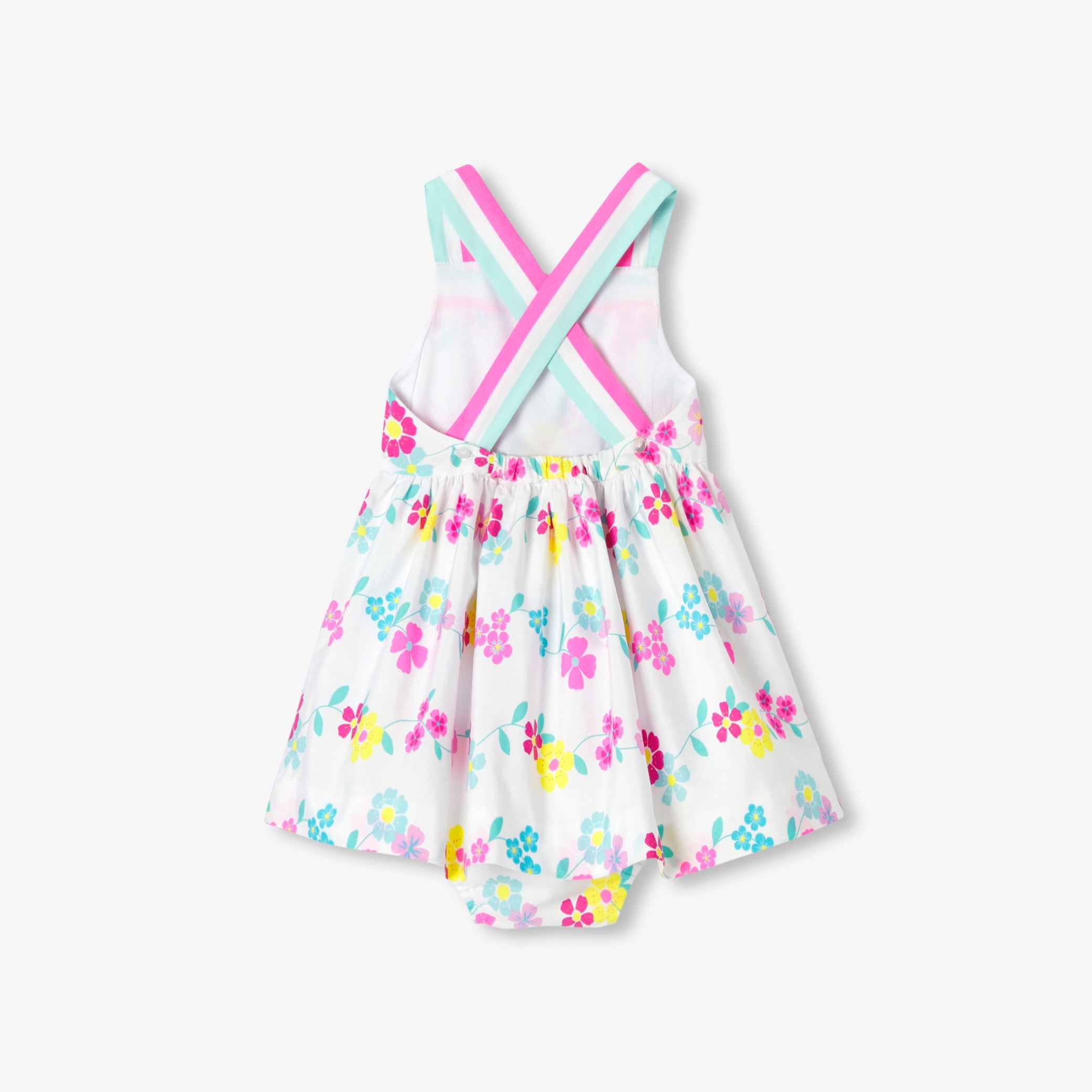 Baby girl dress in cotton with crossover back