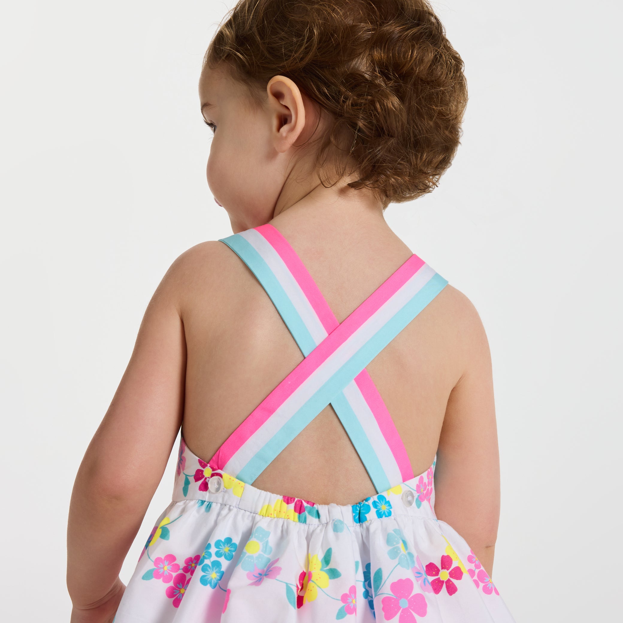 Baby girl dress in cotton with crossover back