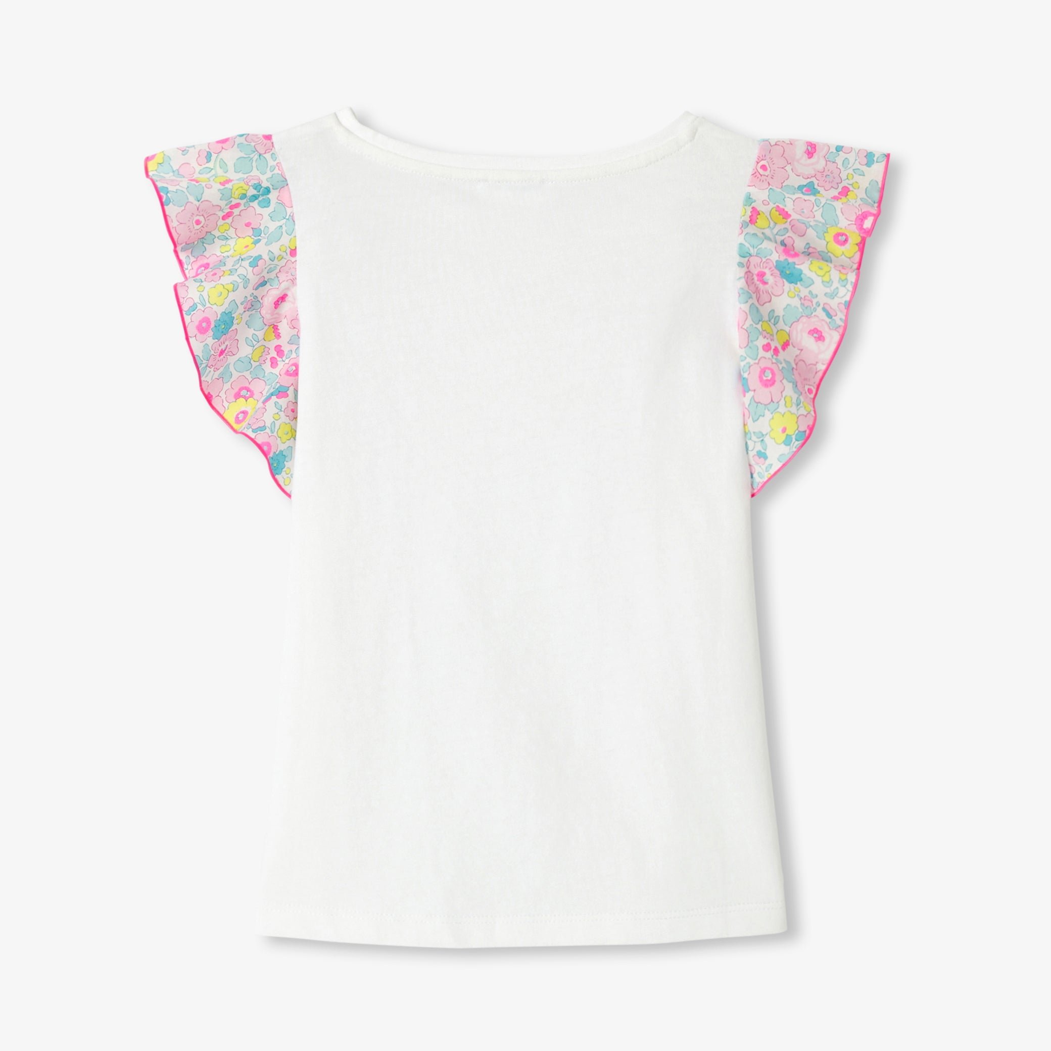 Girls' T-shirt with ruffled sleeves