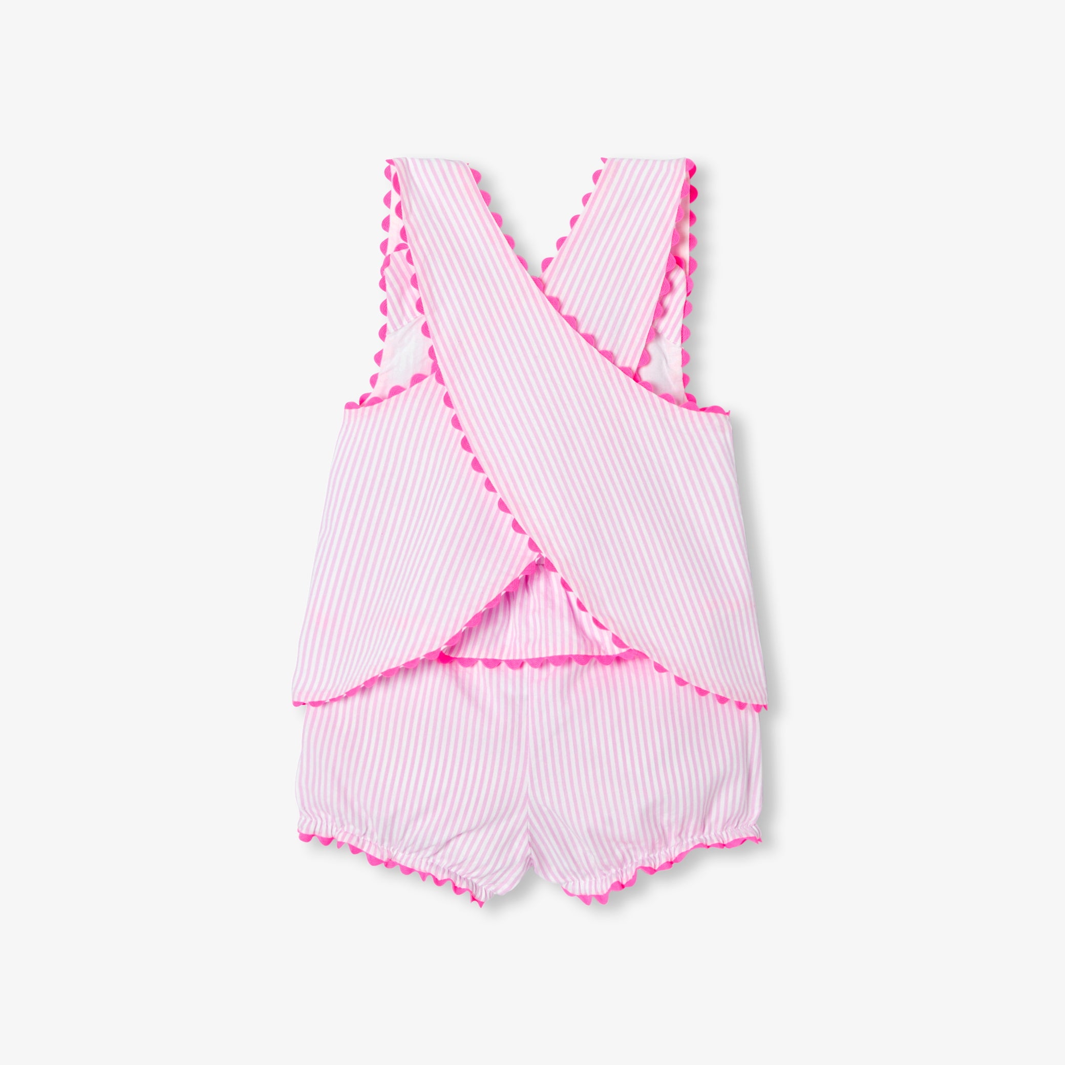 Baby girl striped cotton shorts set