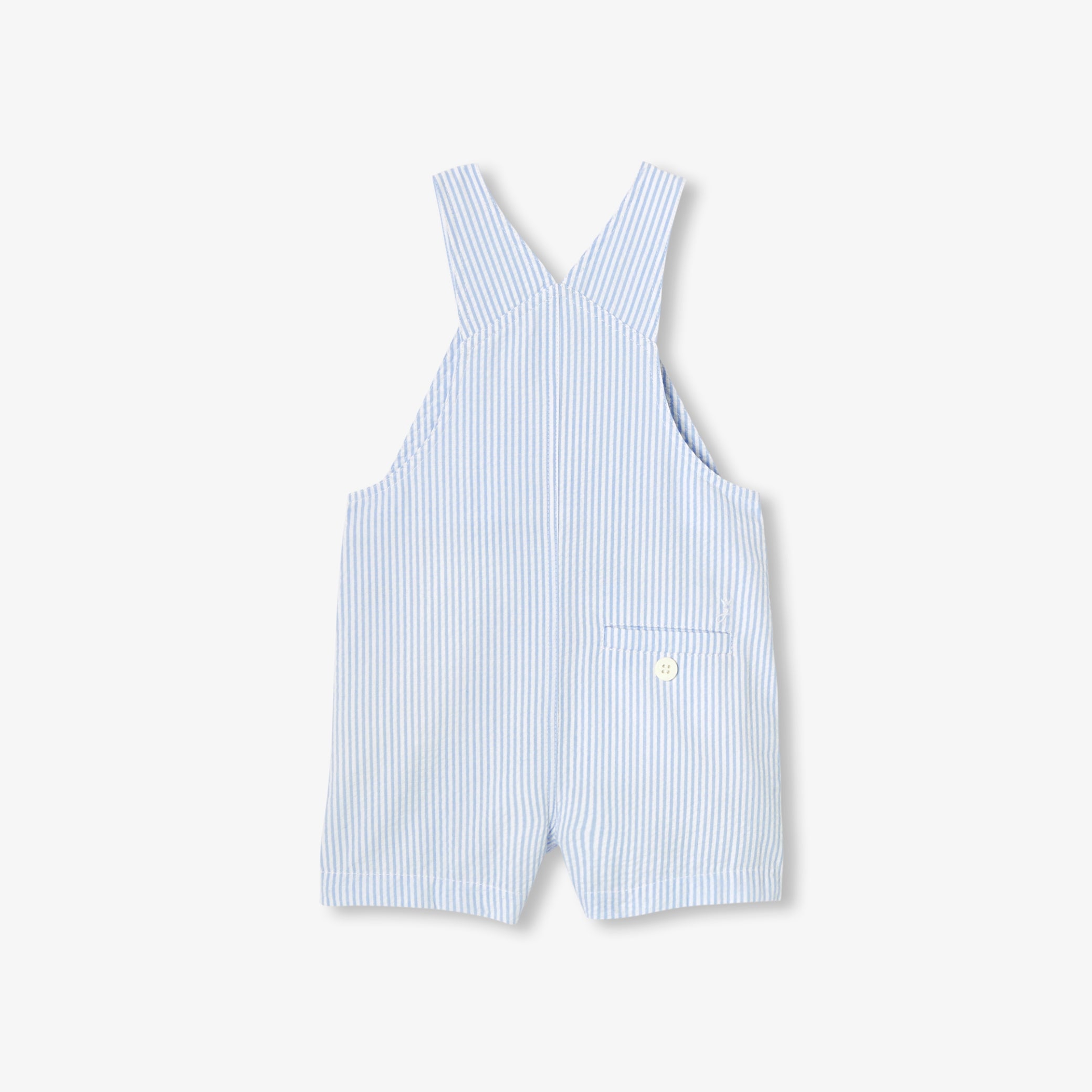 Baby boy seersucker dungaree shorts
