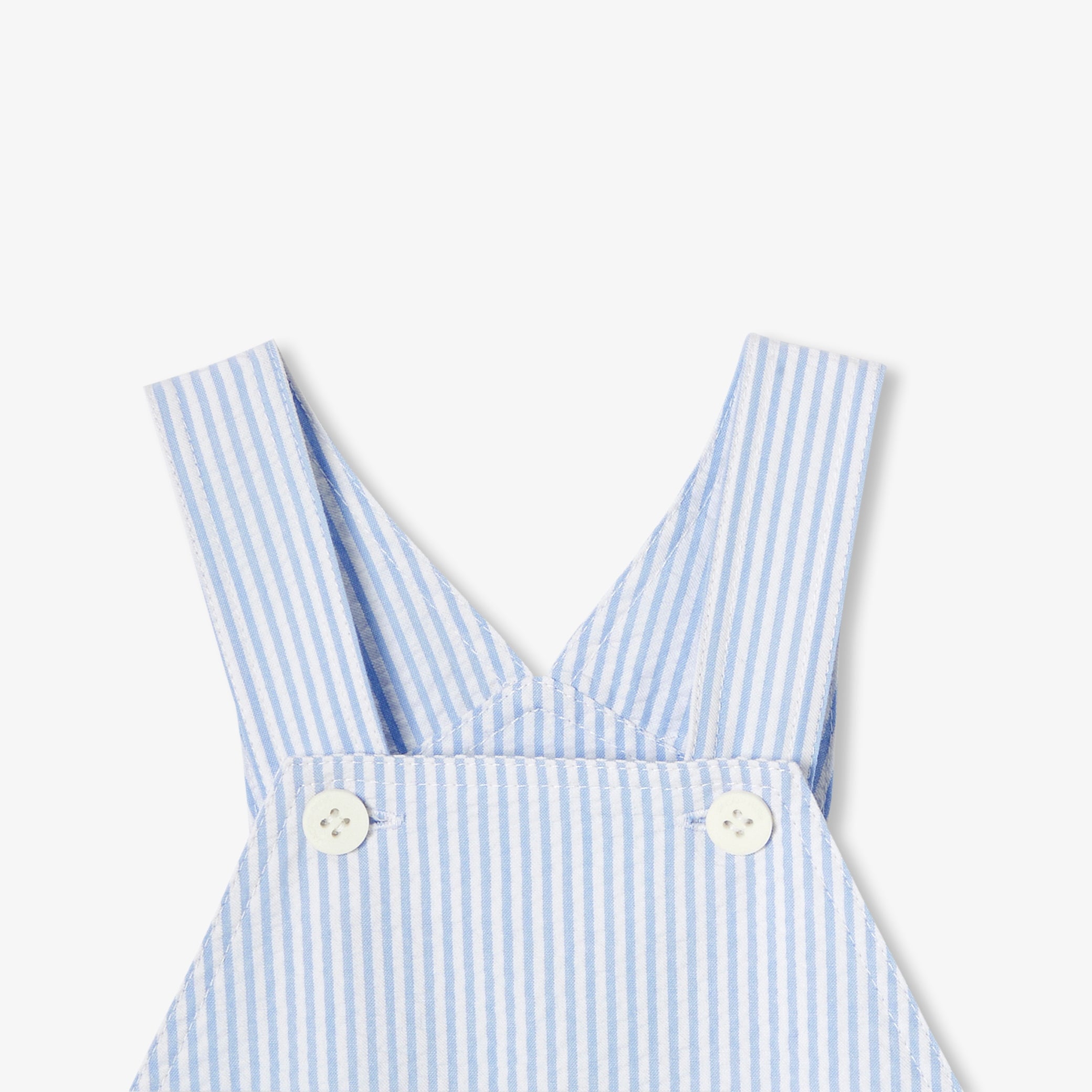 Baby boy seersucker dungaree shorts
